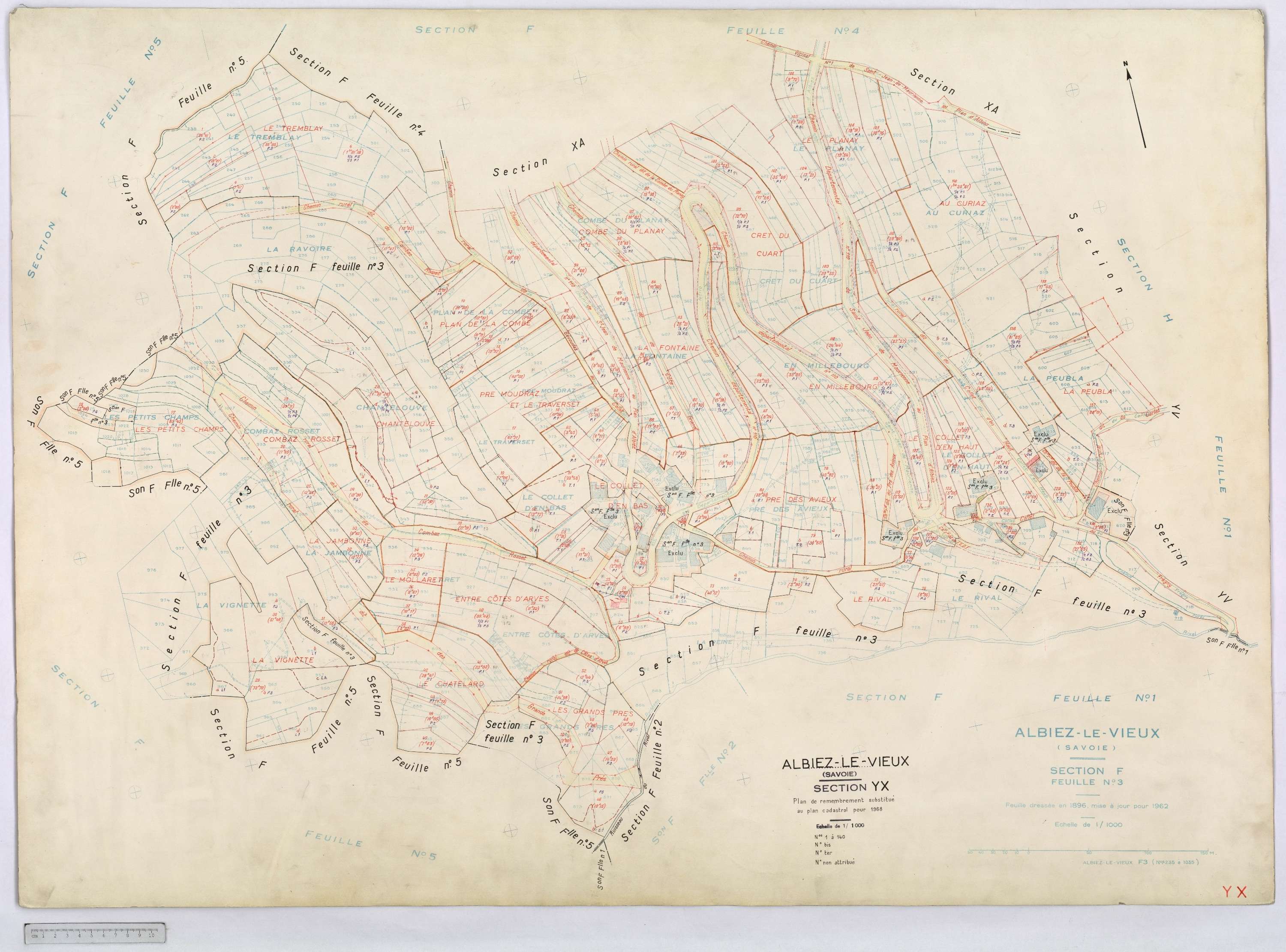 Albiez-Montrond - Cadastre remembré (1968).