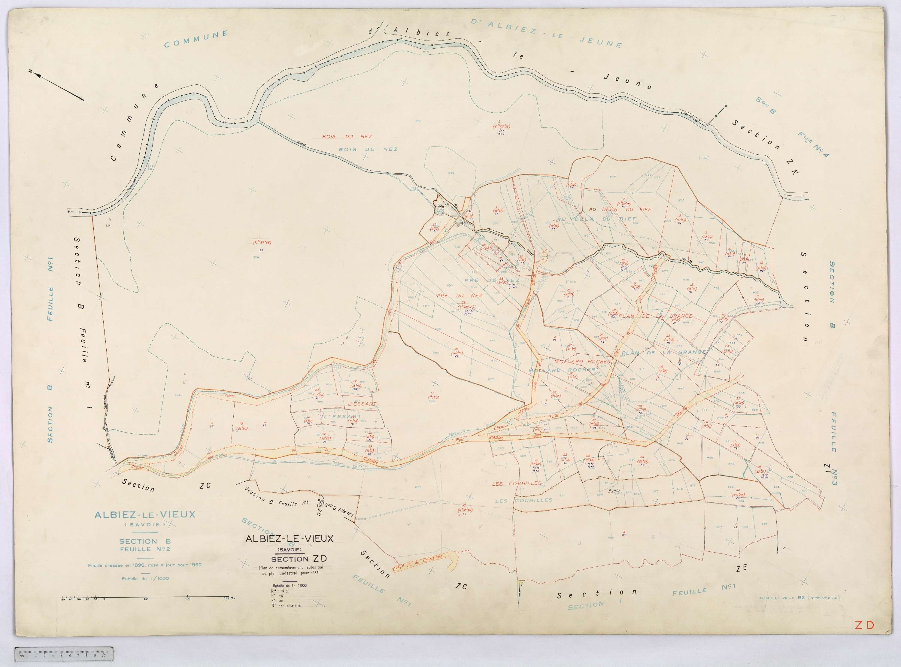 Albiez-Montrond - Cadastre remembré (1968).