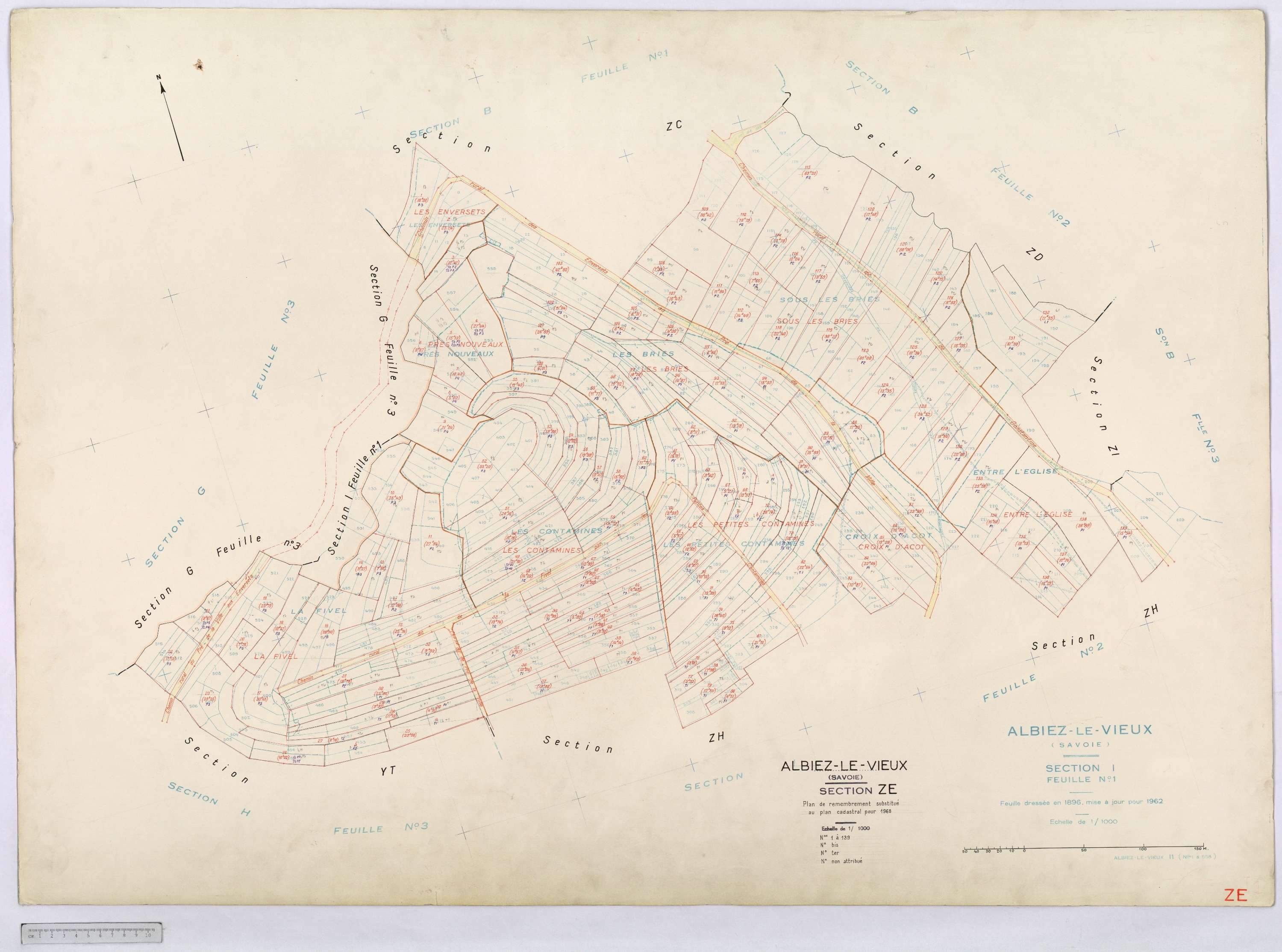 Albiez-Montrond - Cadastre remembré (1968).