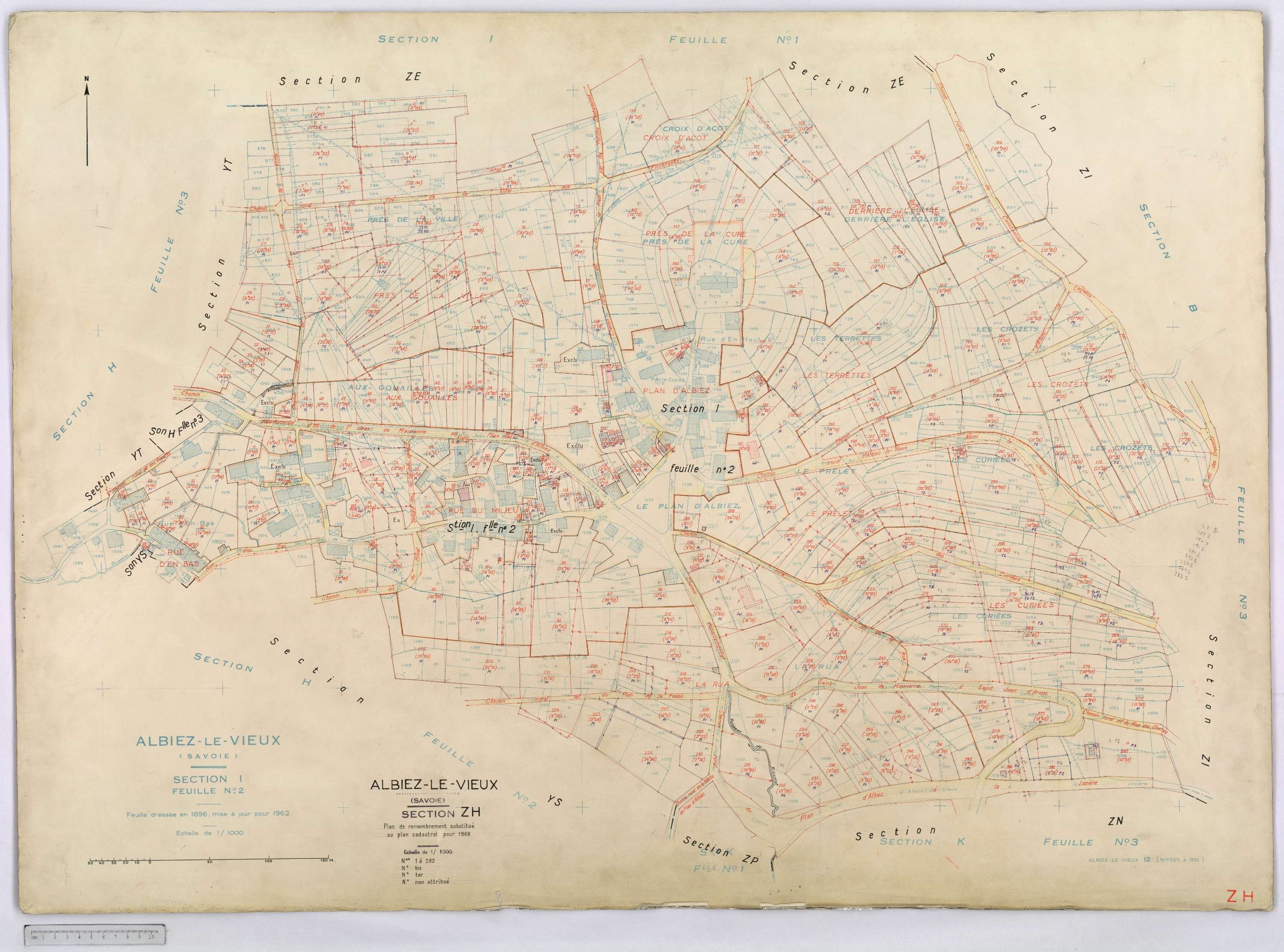 Albiez-Montrond - Cadastre remembré (1968).