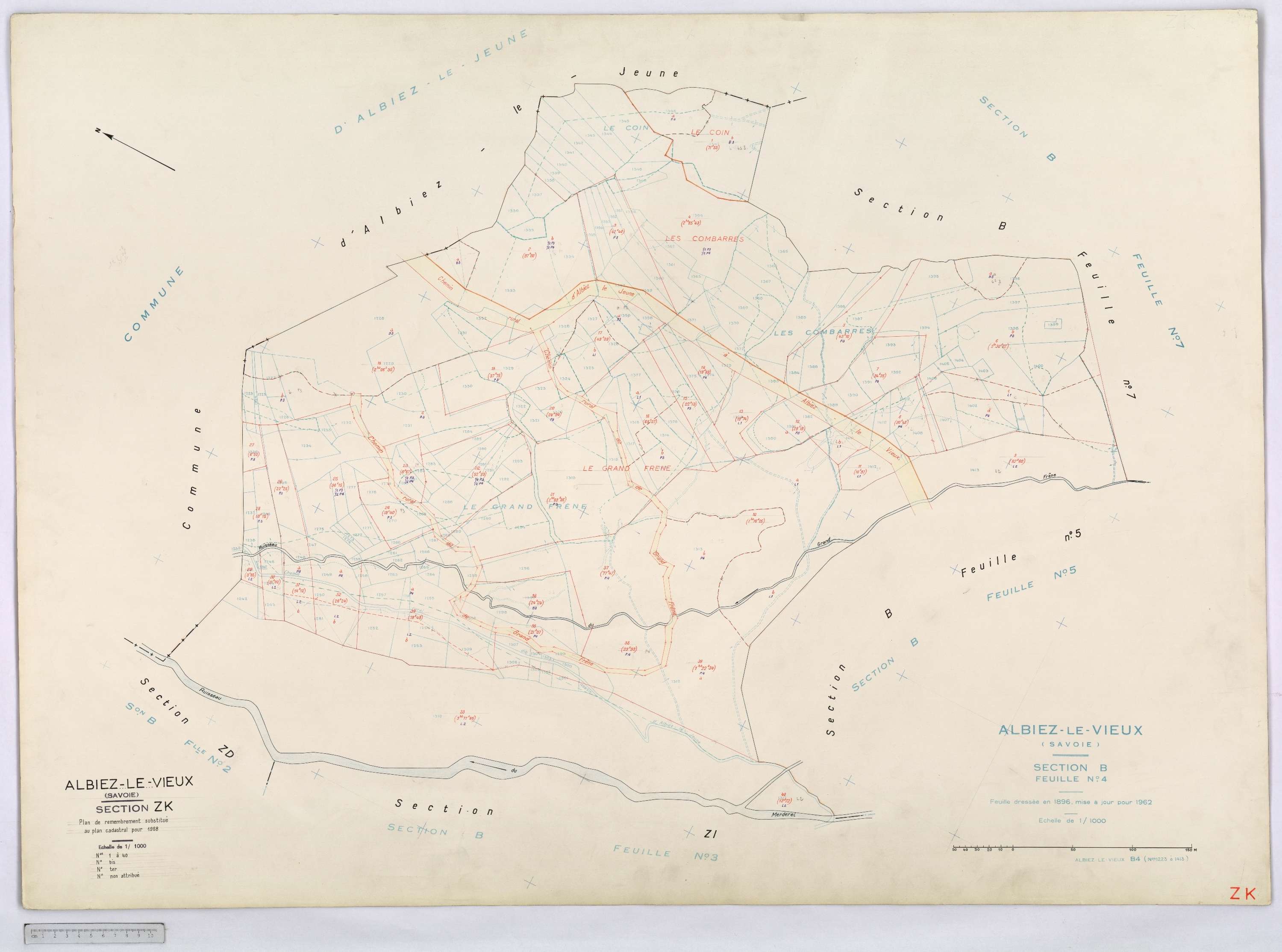 Albiez-Montrond - Cadastre remembré (1968).