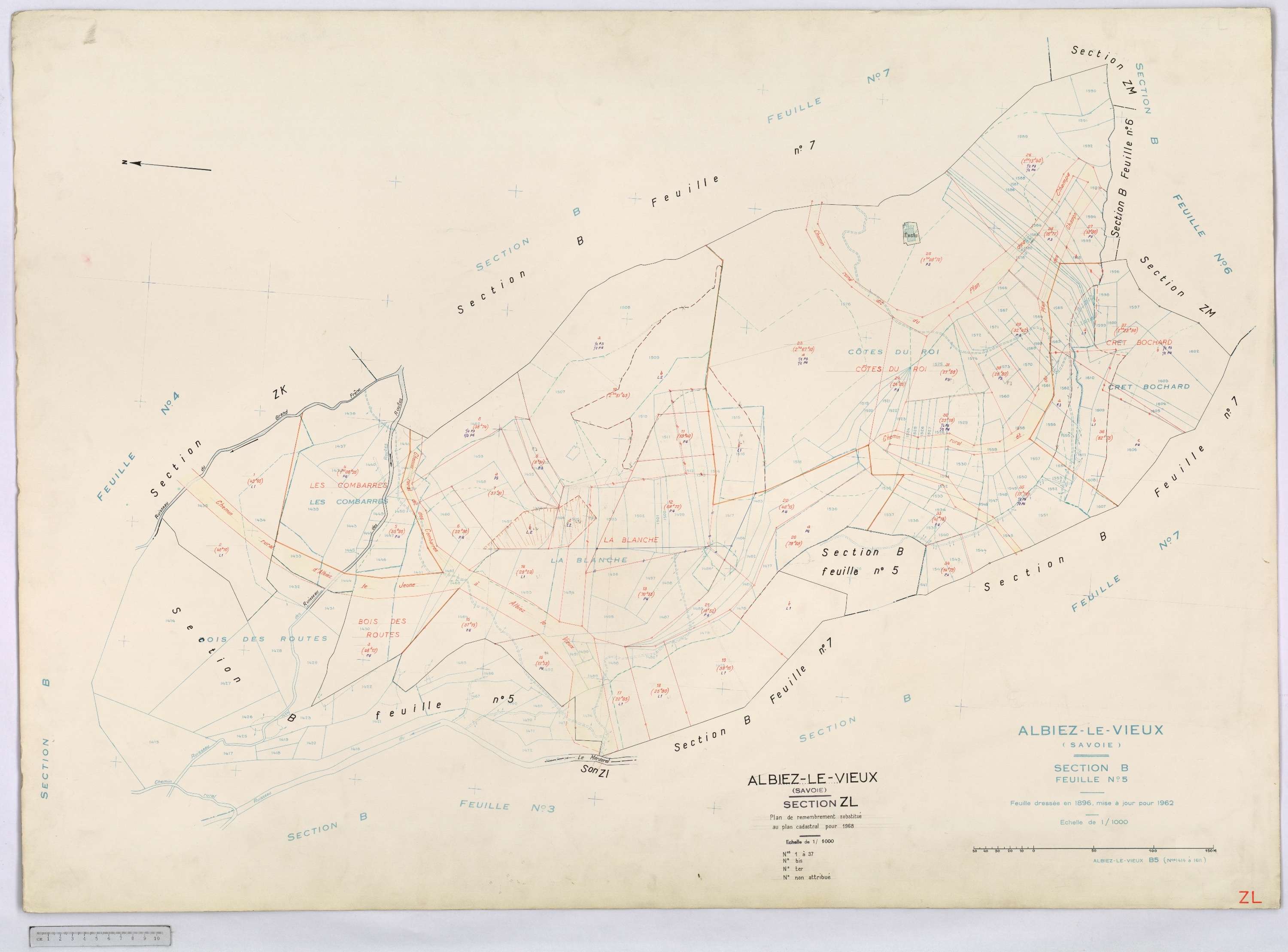 Albiez-Montrond - Cadastre remembré (1968).