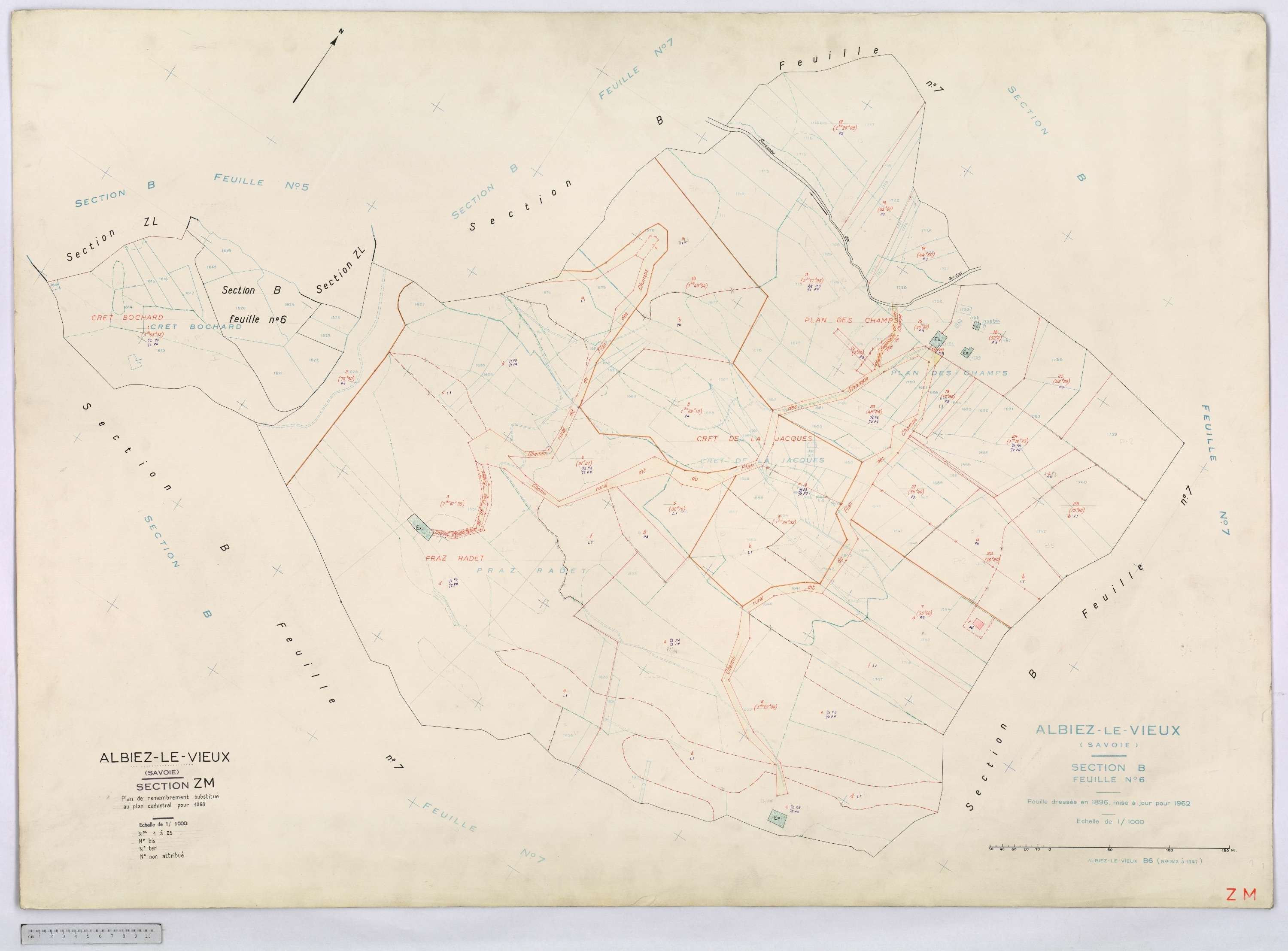 Albiez-Montrond - Cadastre remembré (1968).