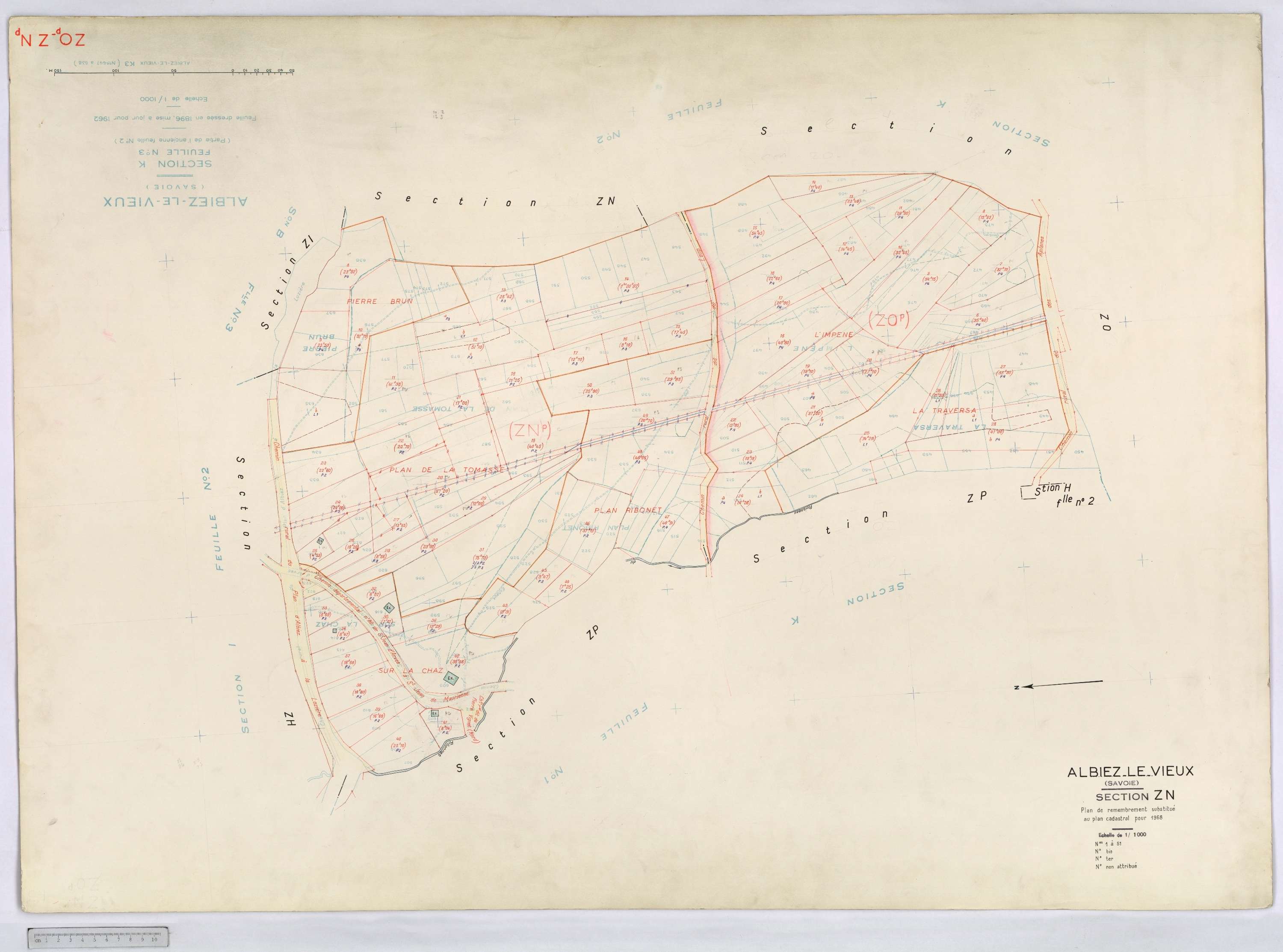 Albiez-Montrond - Cadastre remembré (1968).