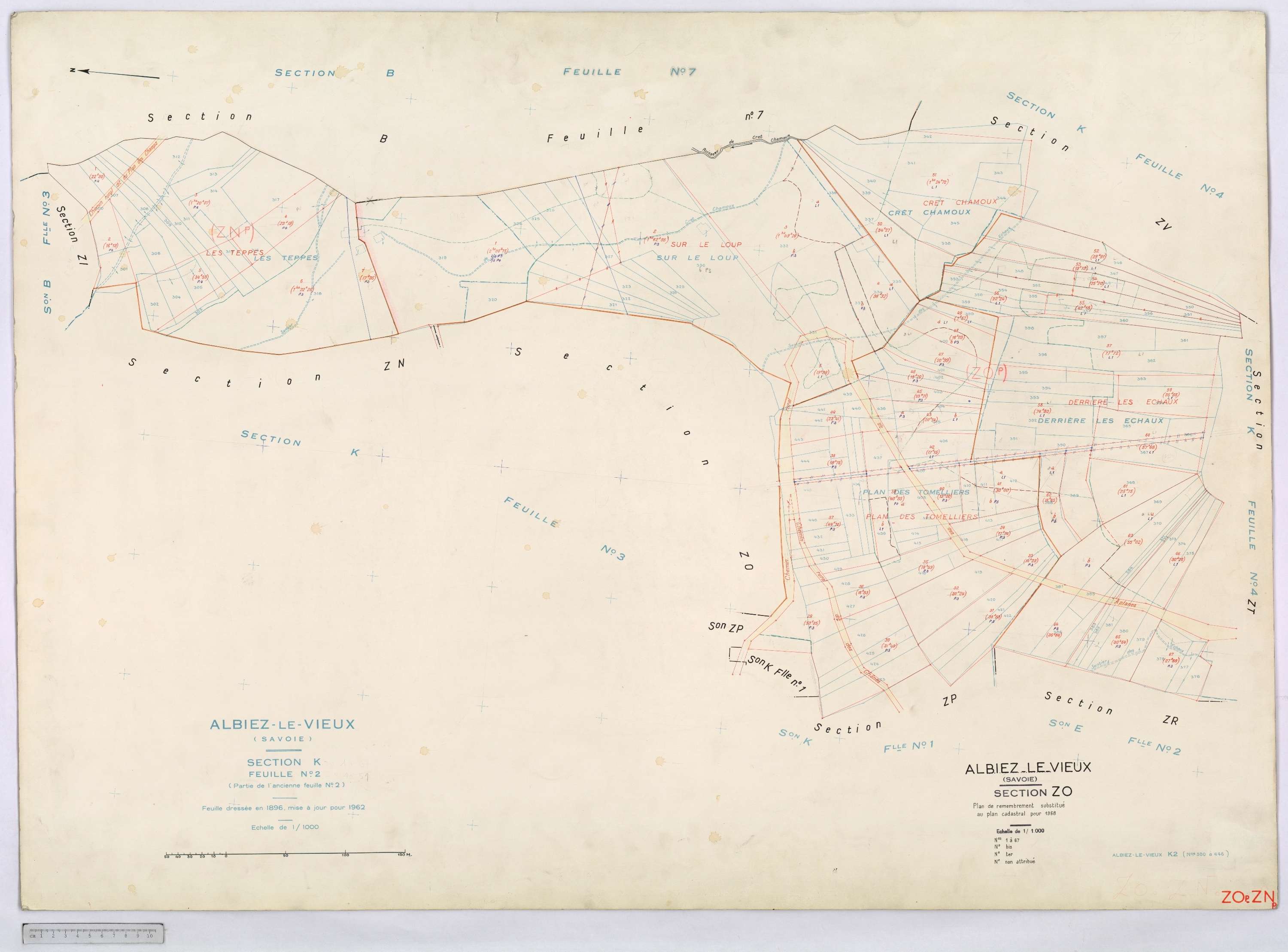 Albiez-Montrond - Cadastre remembré (1968).