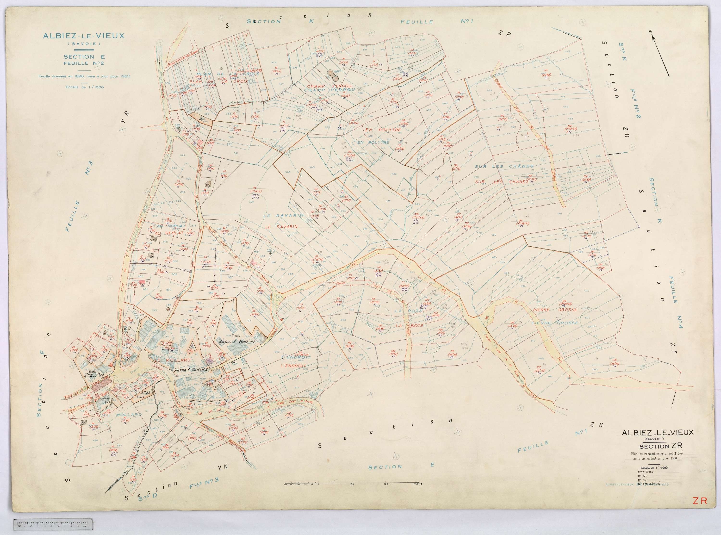Albiez-Montrond - Cadastre remembré (1968).