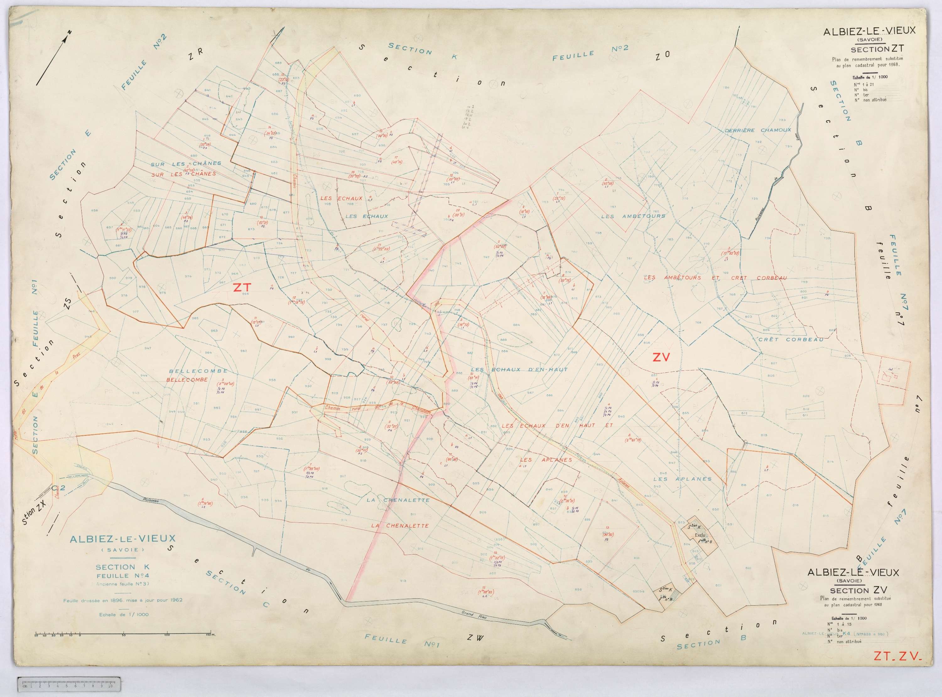Albiez-Montrond - Cadastre remembré (1968).