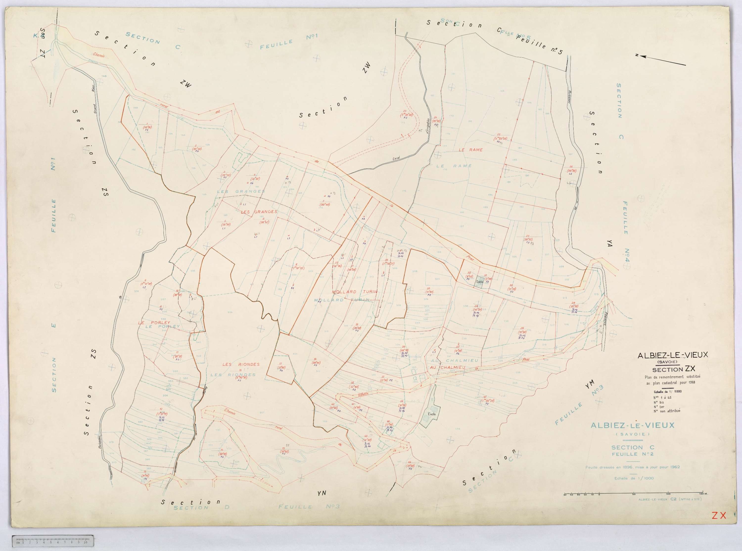 Albiez-Montrond - Cadastre remembré (1968).