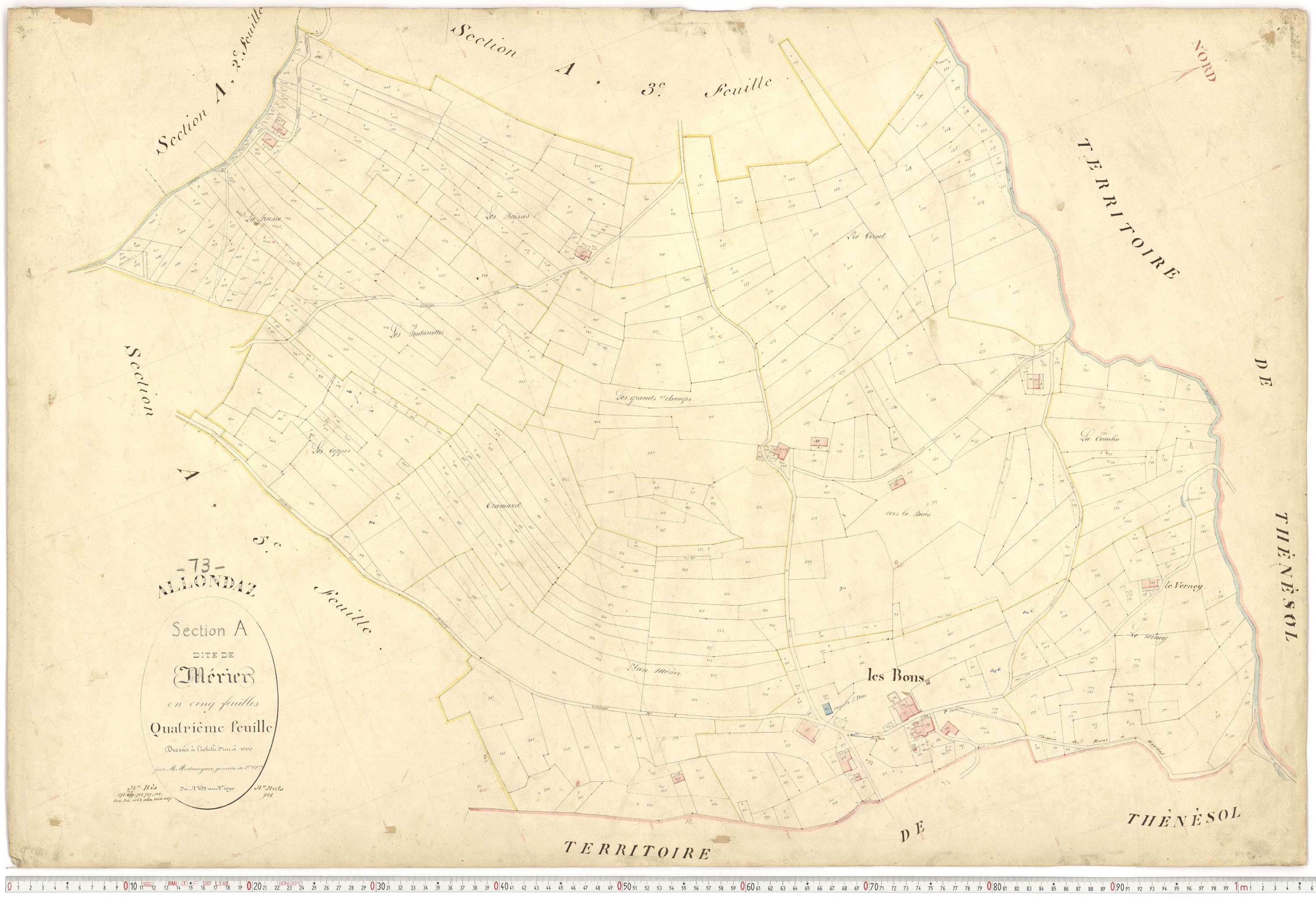 Allondaz - Plans cadastraux du premier cadastre français.