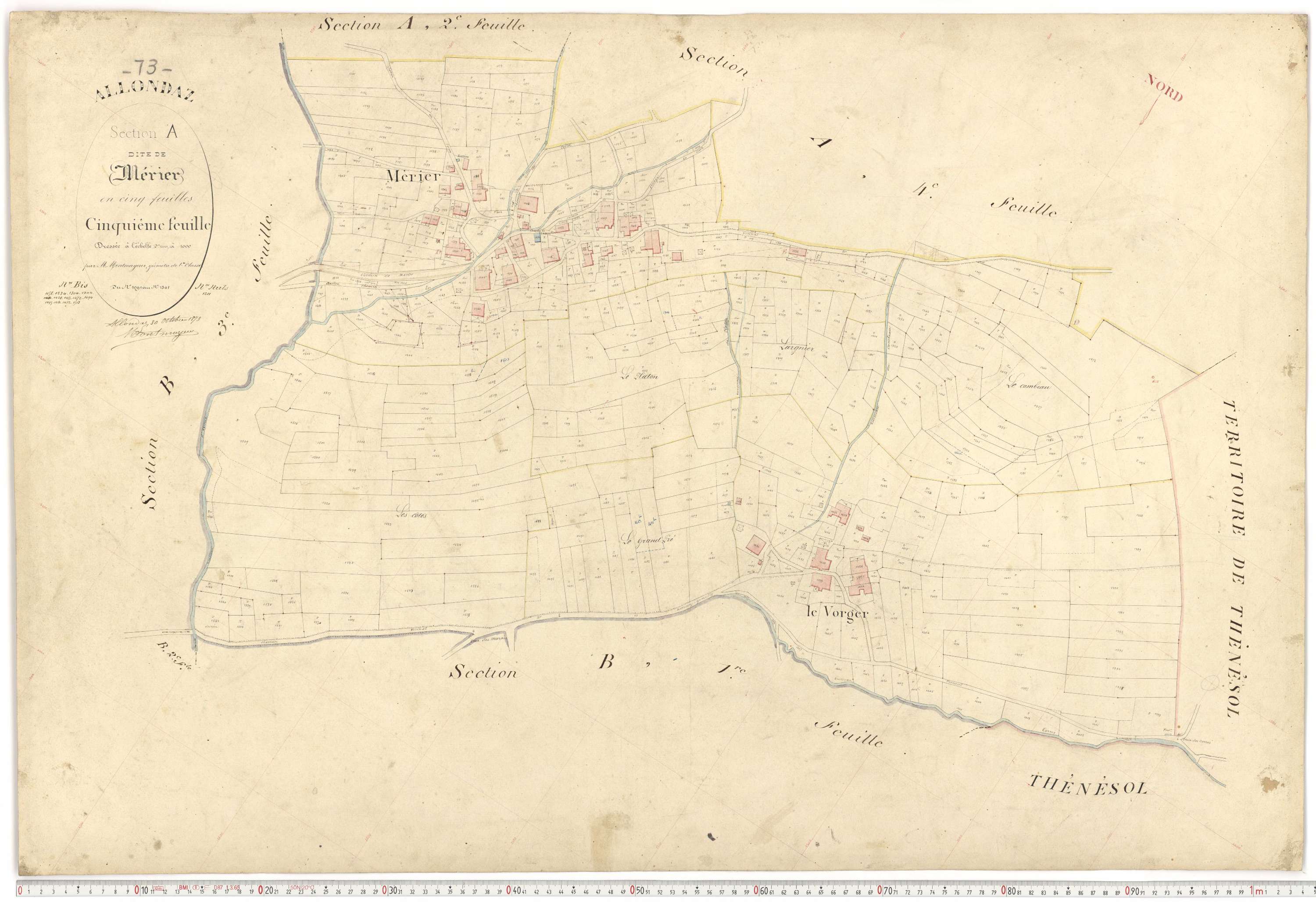 Allondaz - Plans cadastraux du premier cadastre français.