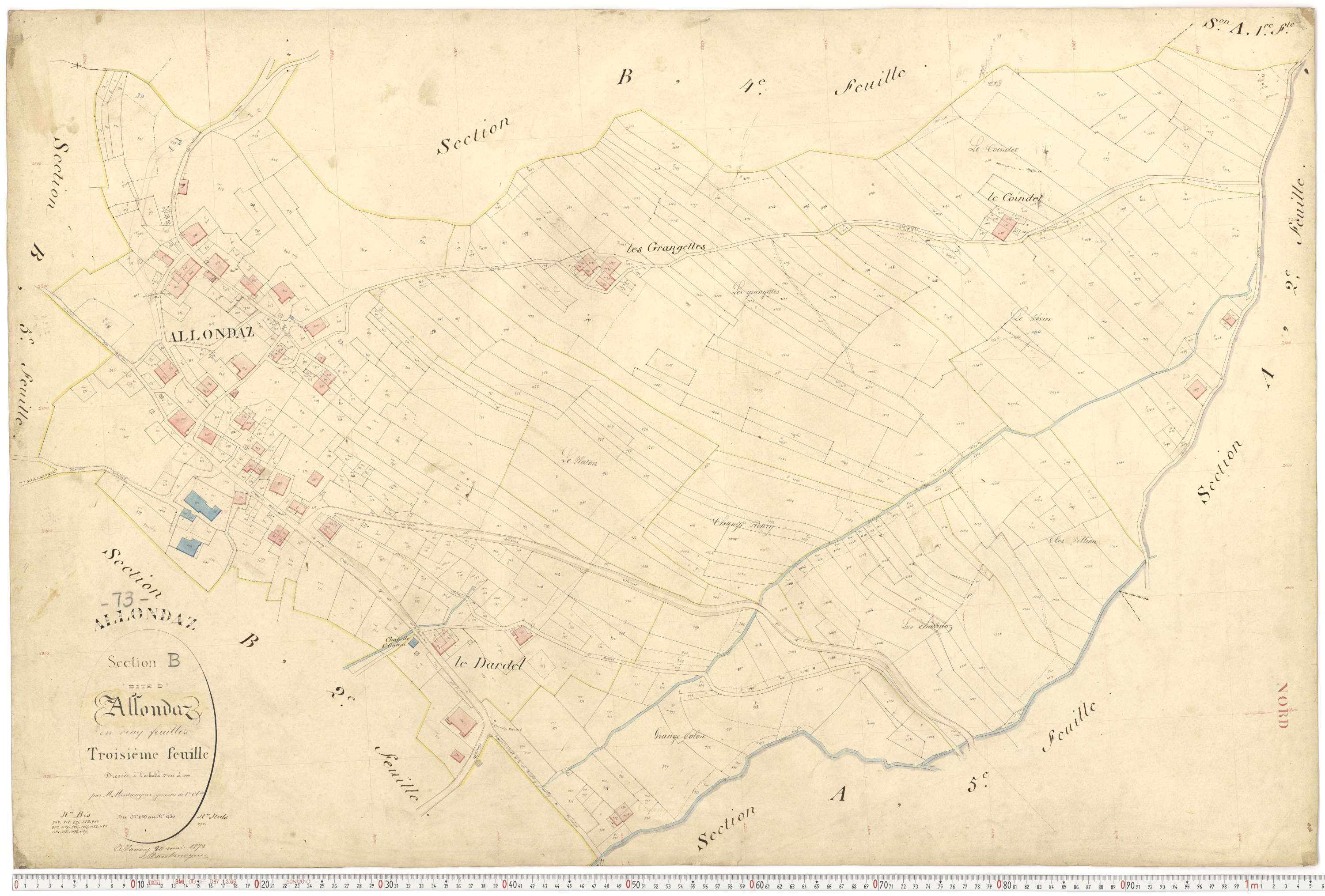 Allondaz - Plans cadastraux du premier cadastre français.