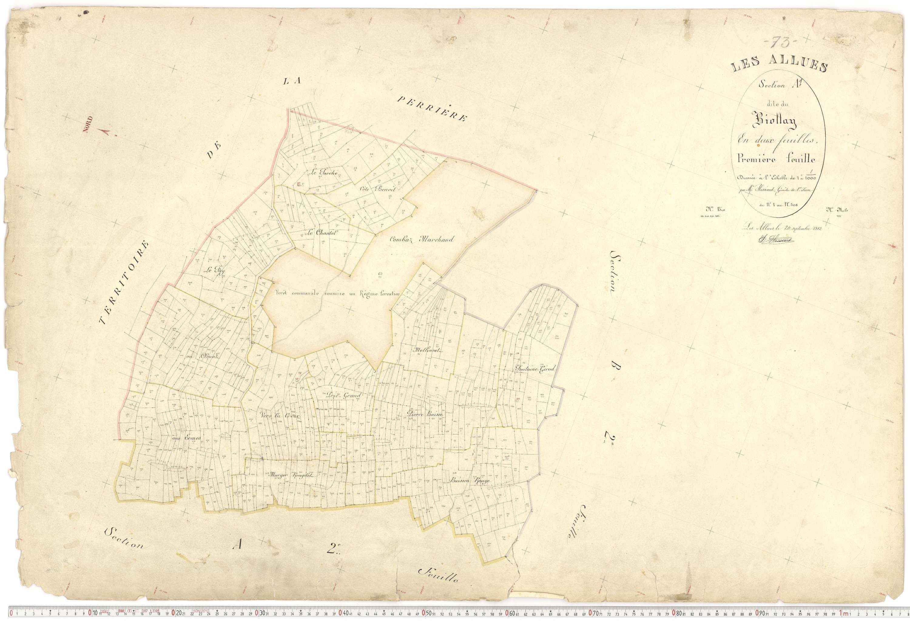 Allues - Plans cadastraux du premier cadastre français.