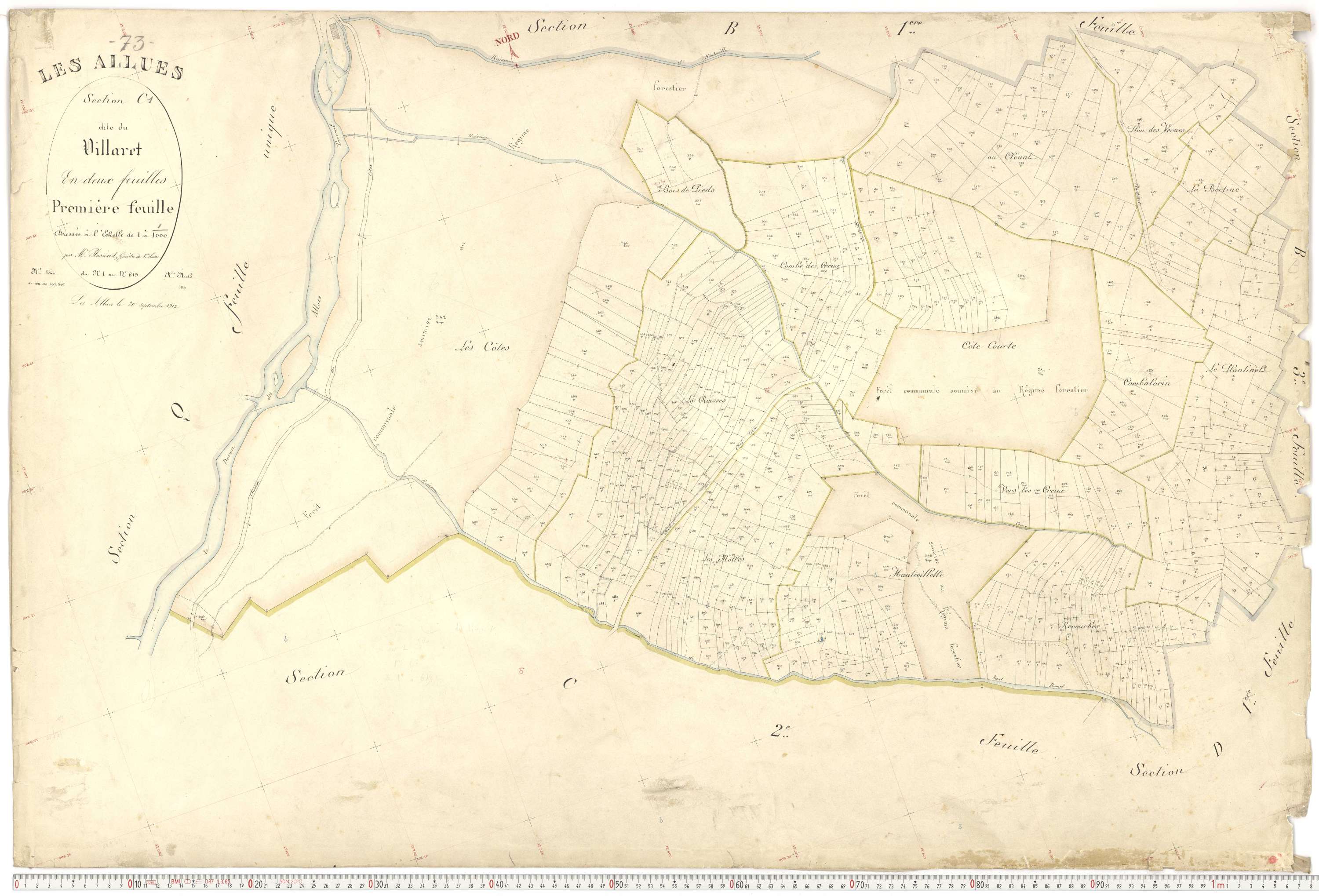 Allues - Plans cadastraux du premier cadastre français.