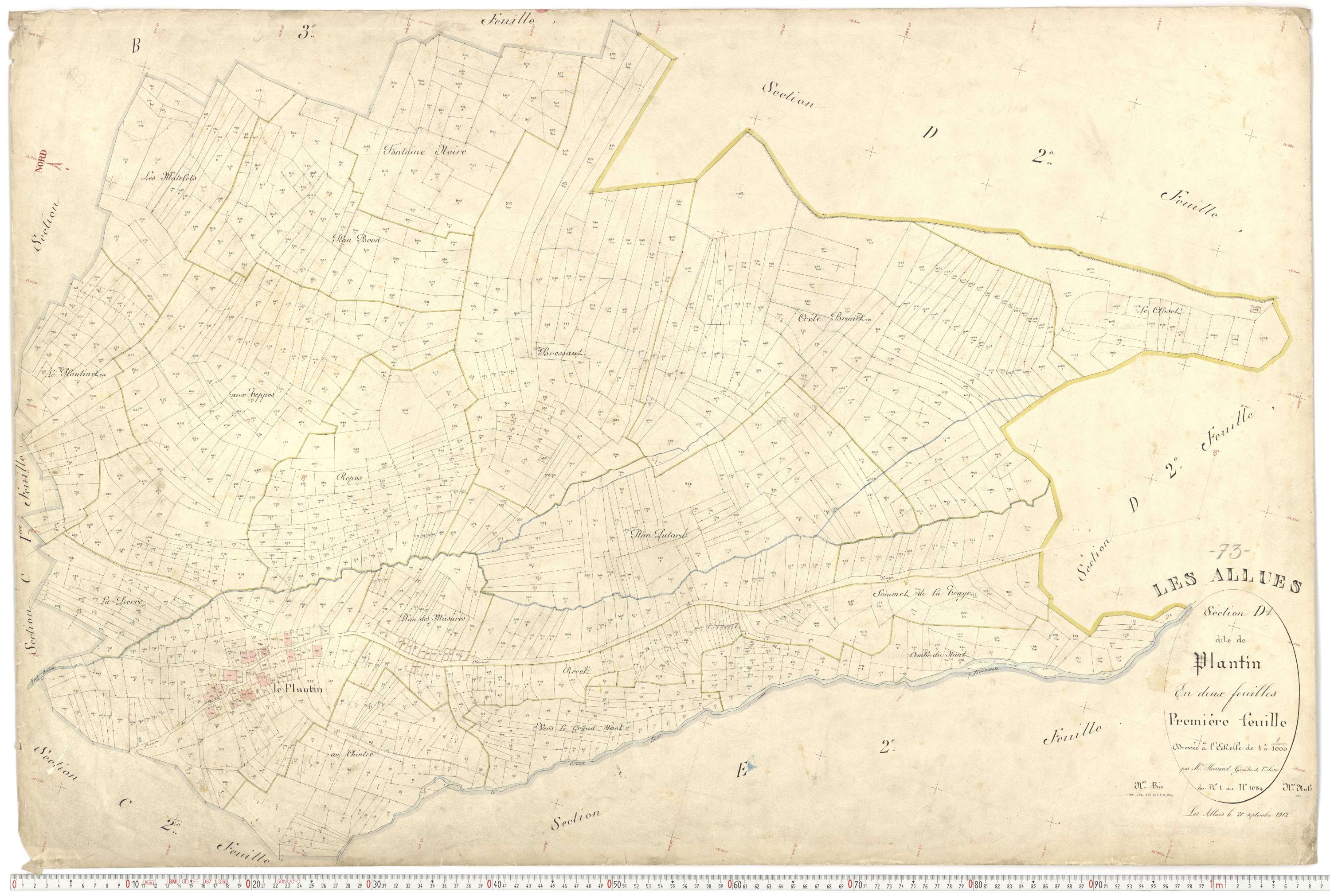 Allues - Plans cadastraux du premier cadastre français.
