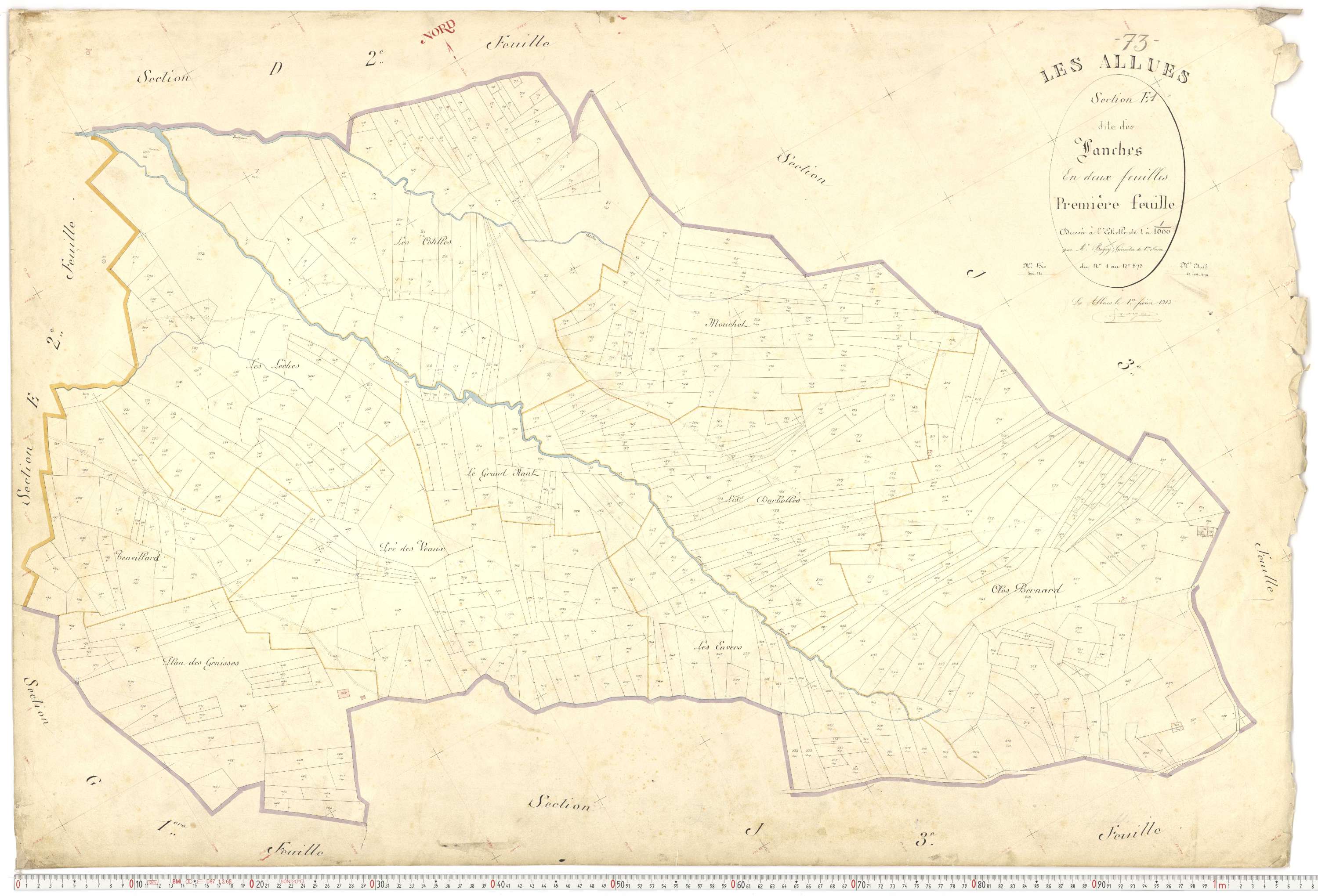 Allues - Plans cadastraux du premier cadastre français.