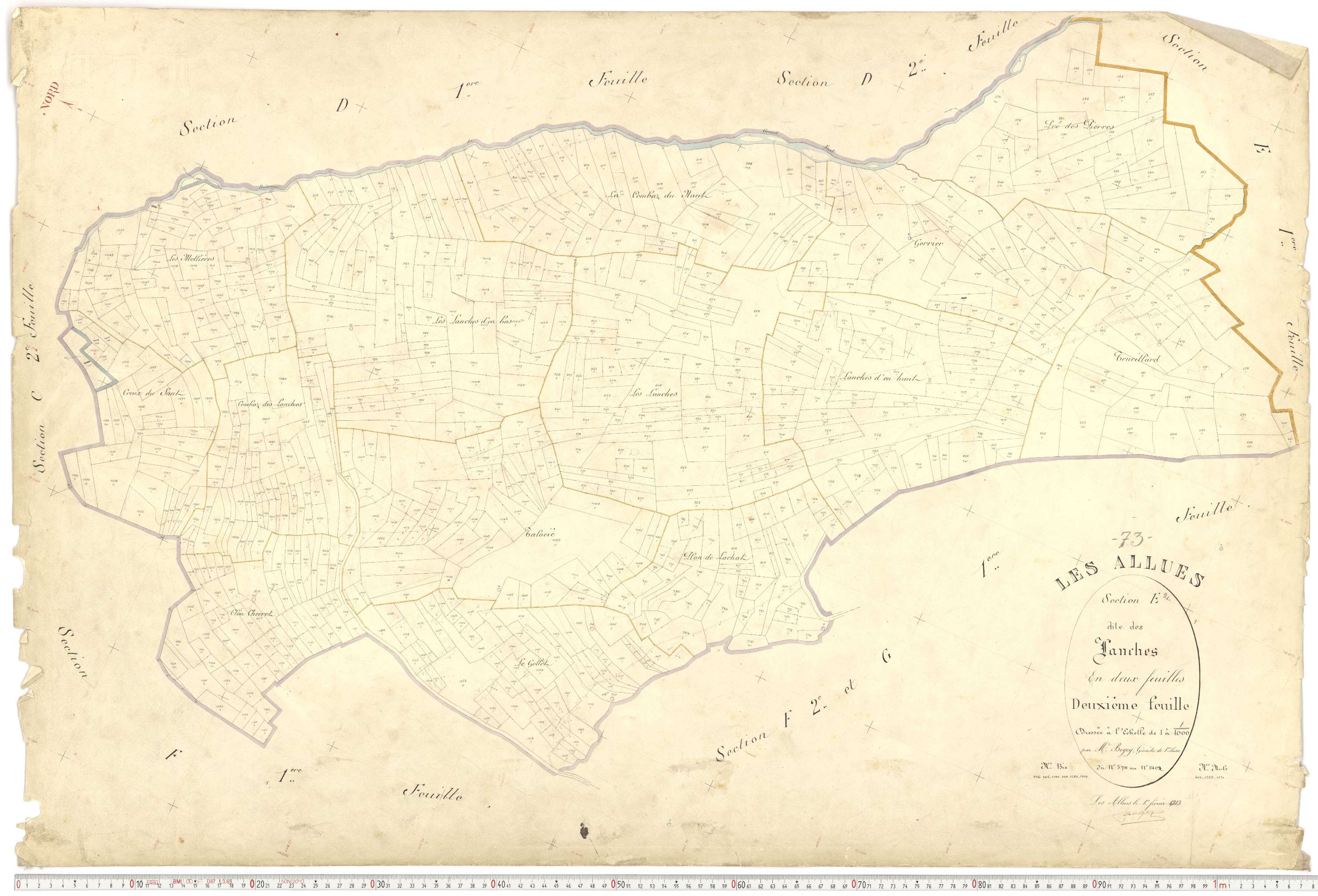 Allues - Plans cadastraux du premier cadastre français.