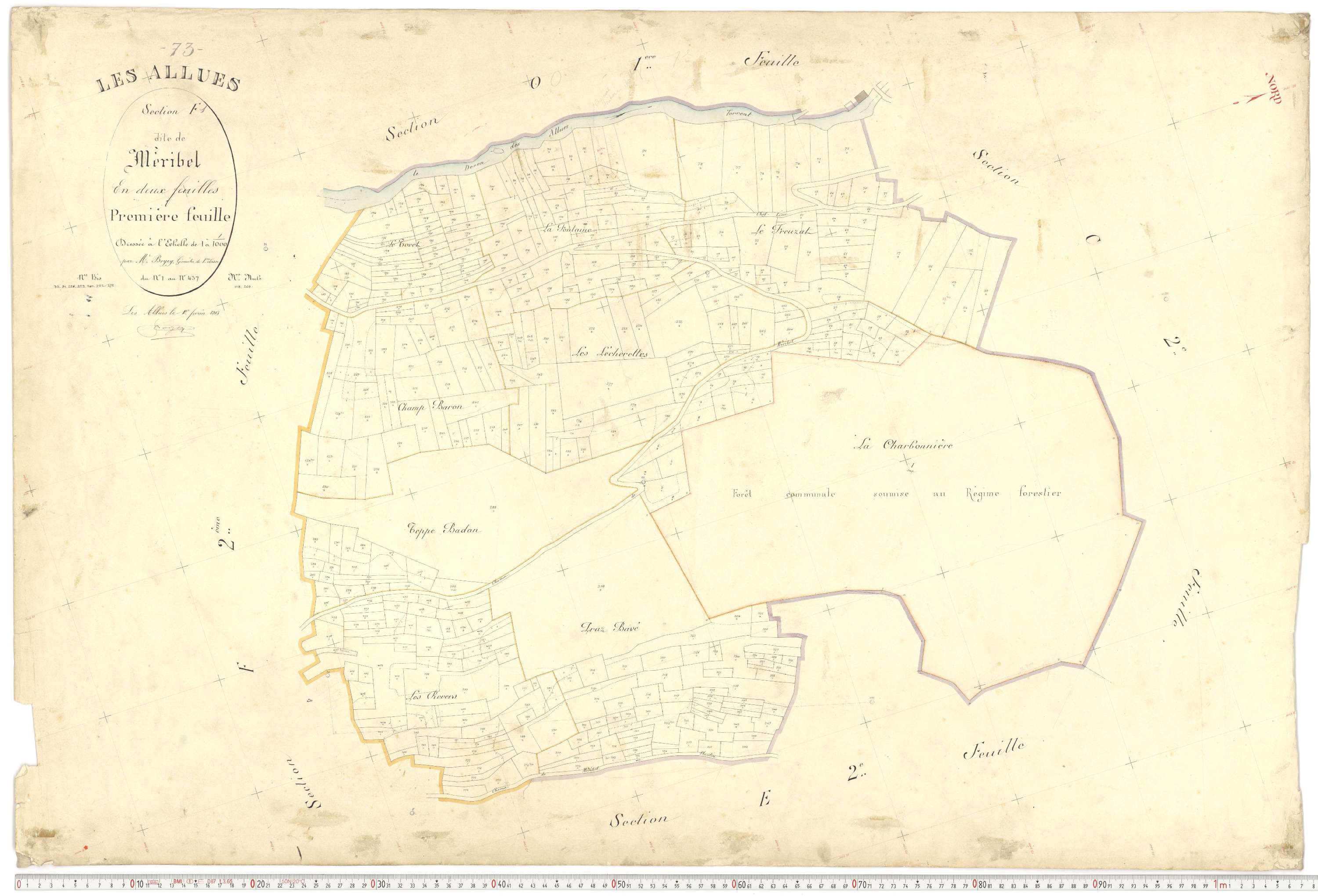 Allues - Plans cadastraux du premier cadastre français.