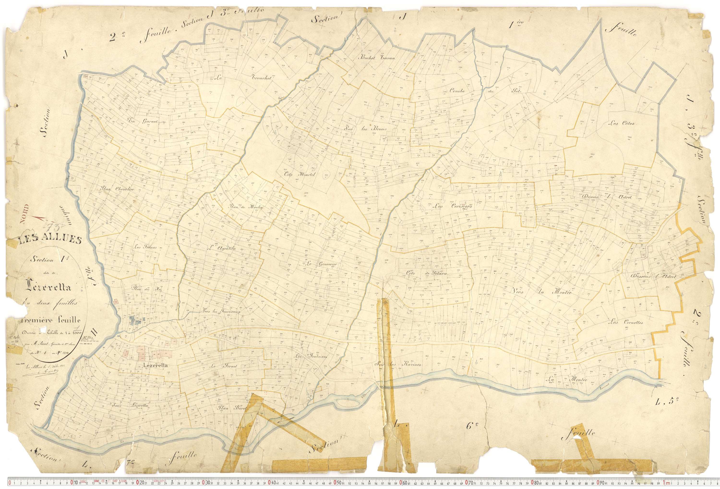 Allues - Plans cadastraux du premier cadastre français.