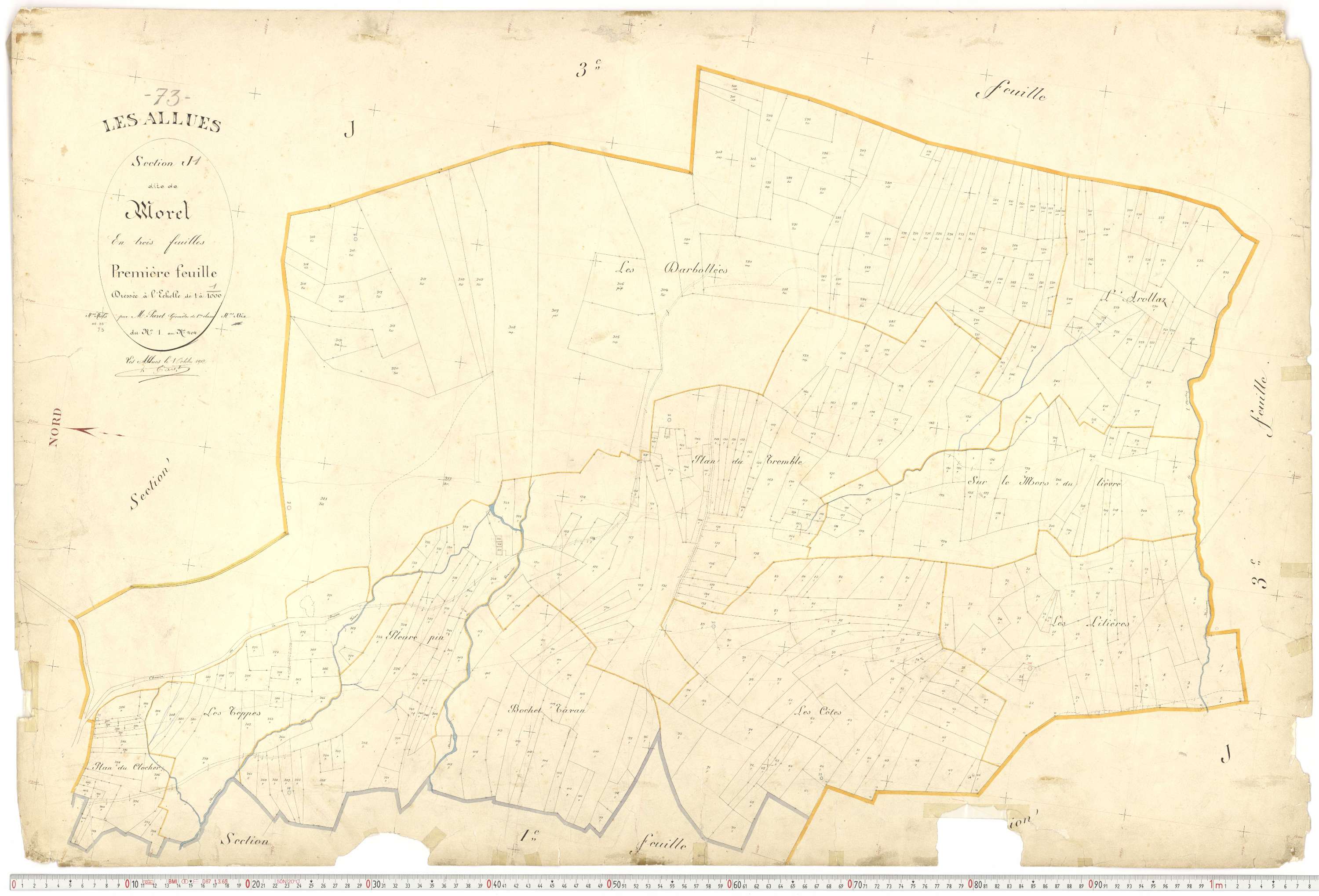 Allues - Plans cadastraux du premier cadastre français.