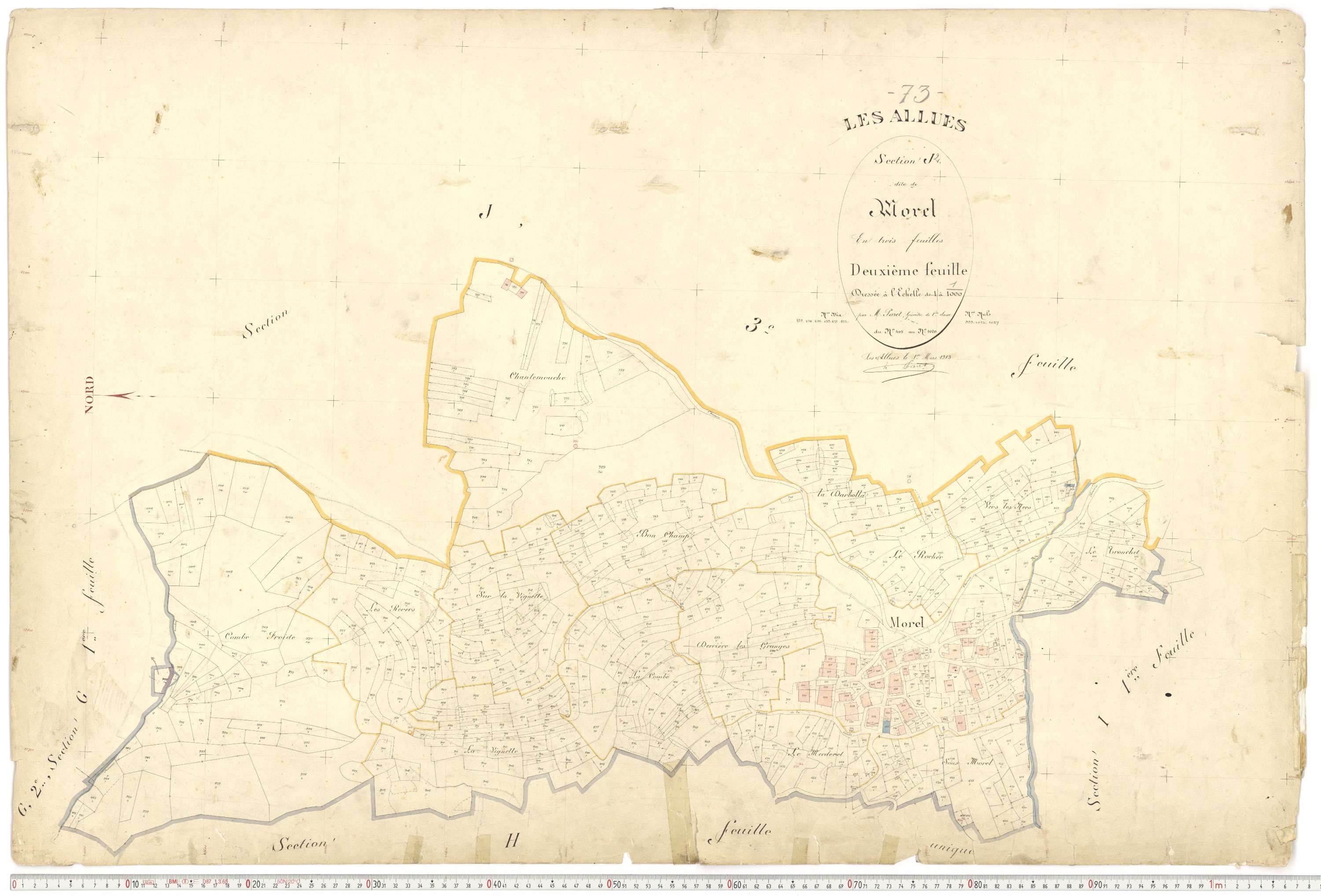 Allues - Plans cadastraux du premier cadastre français.