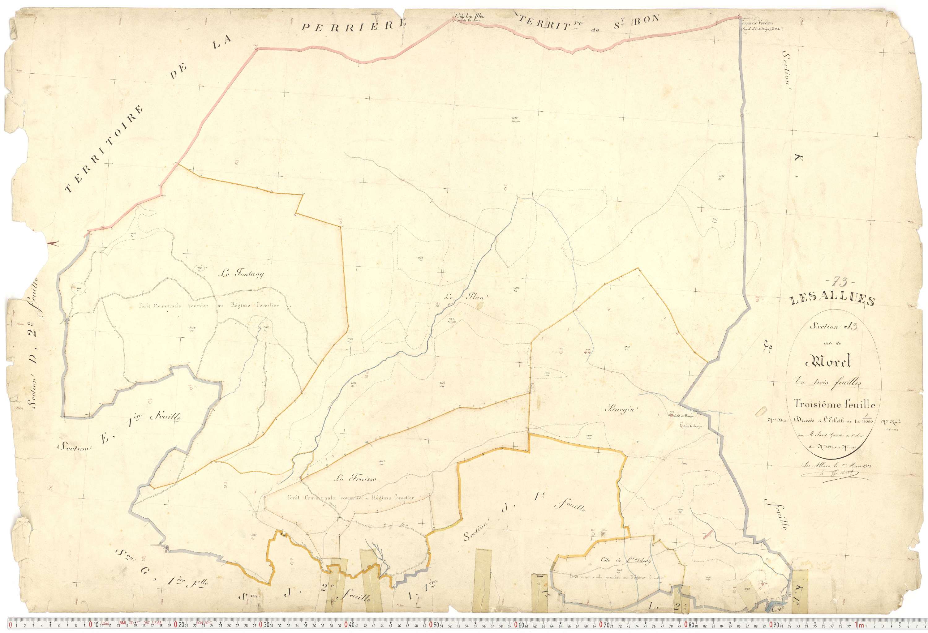 Allues - Plans cadastraux du premier cadastre français.