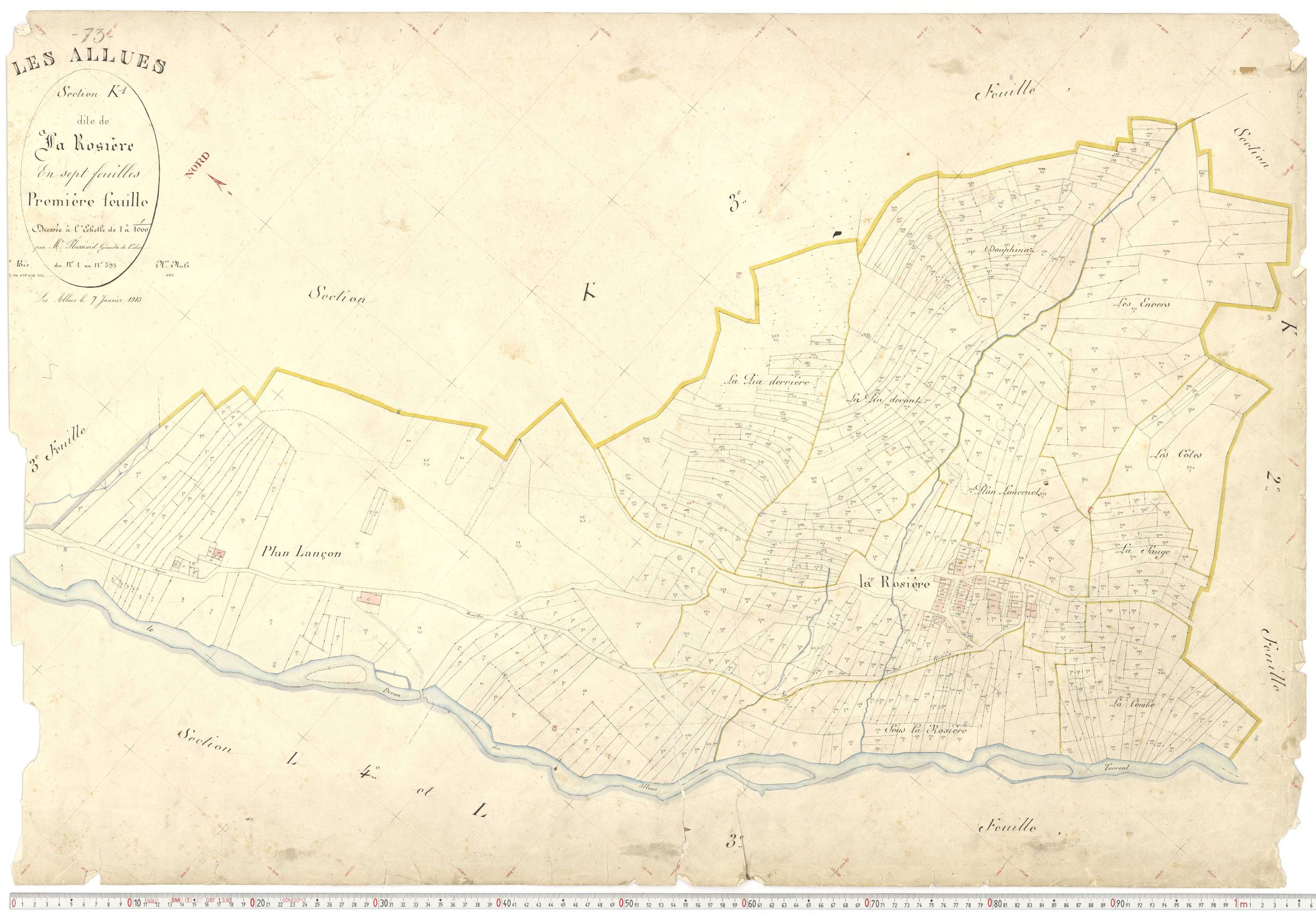 Allues - Plans cadastraux du premier cadastre français.