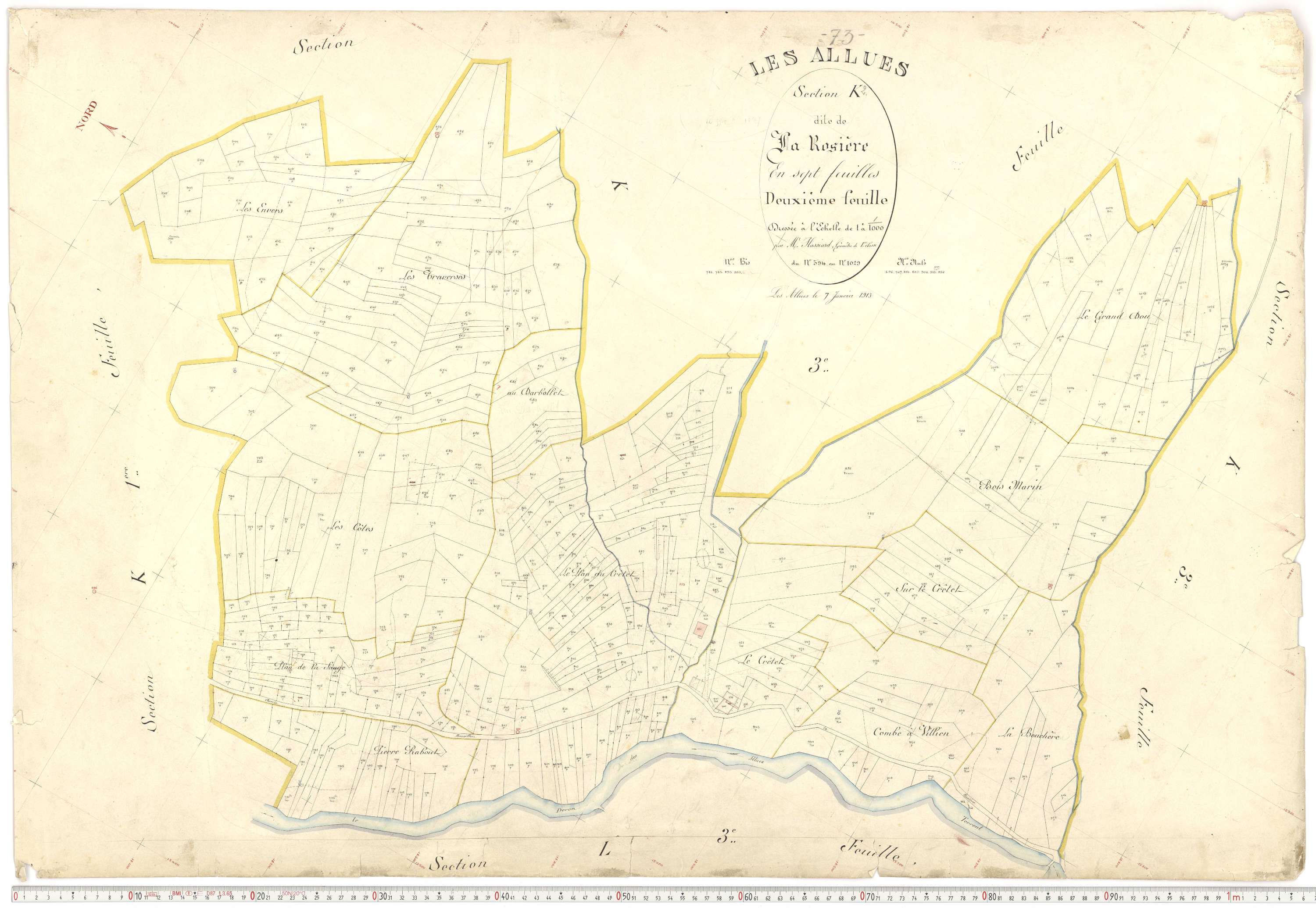 Allues - Plans cadastraux du premier cadastre français.