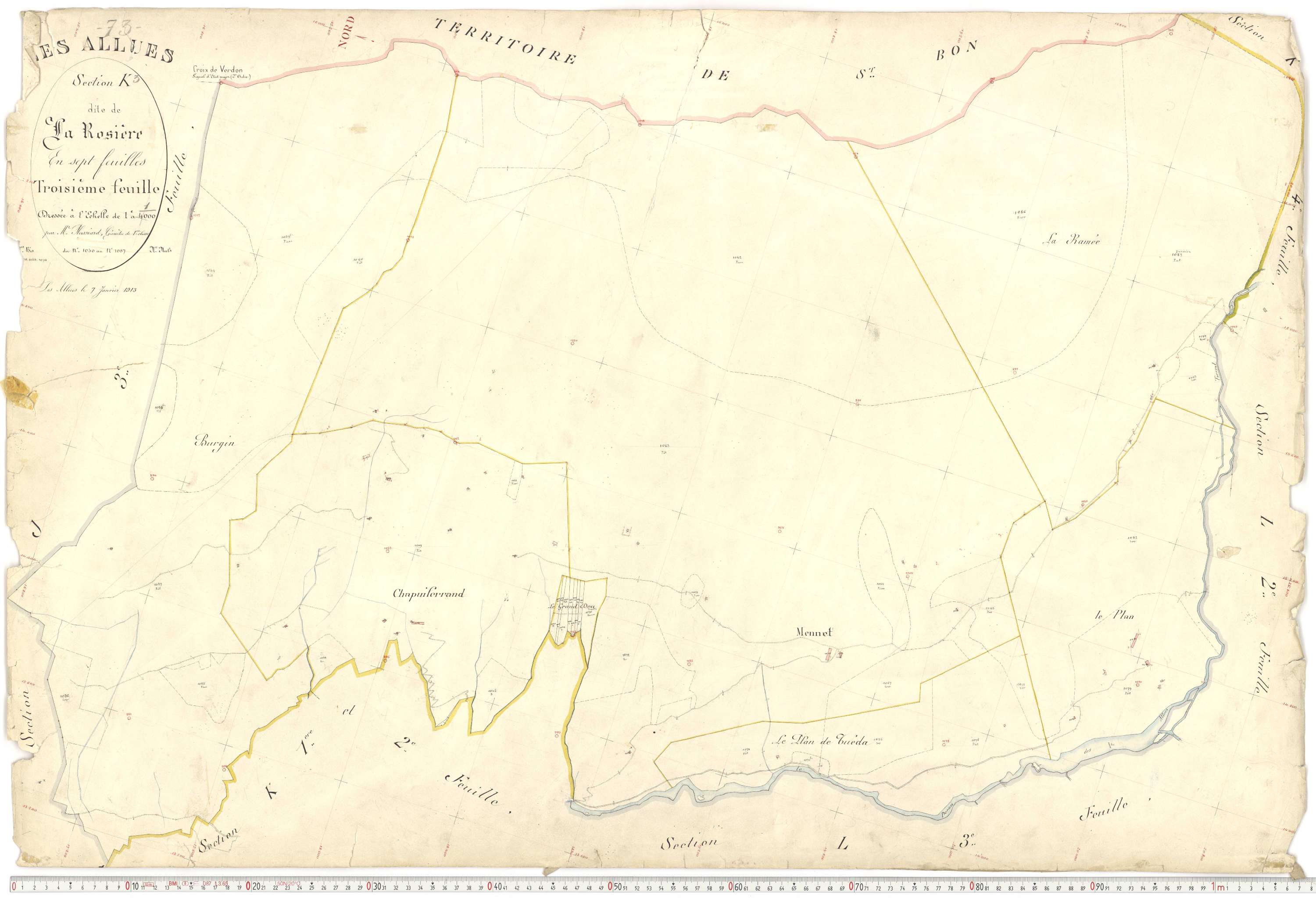 Allues - Plans cadastraux du premier cadastre français.