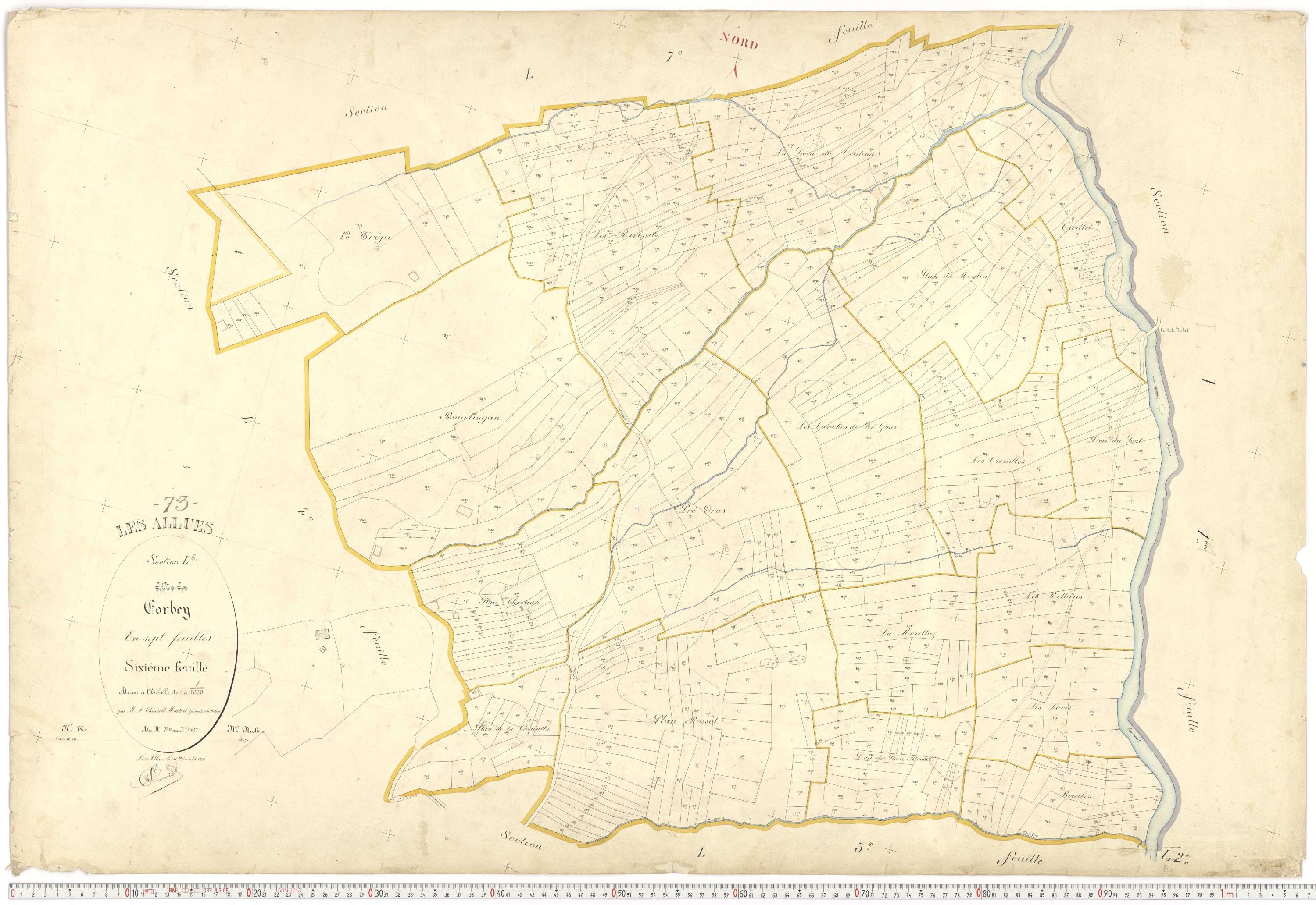 Allues - Plans cadastraux du premier cadastre français.