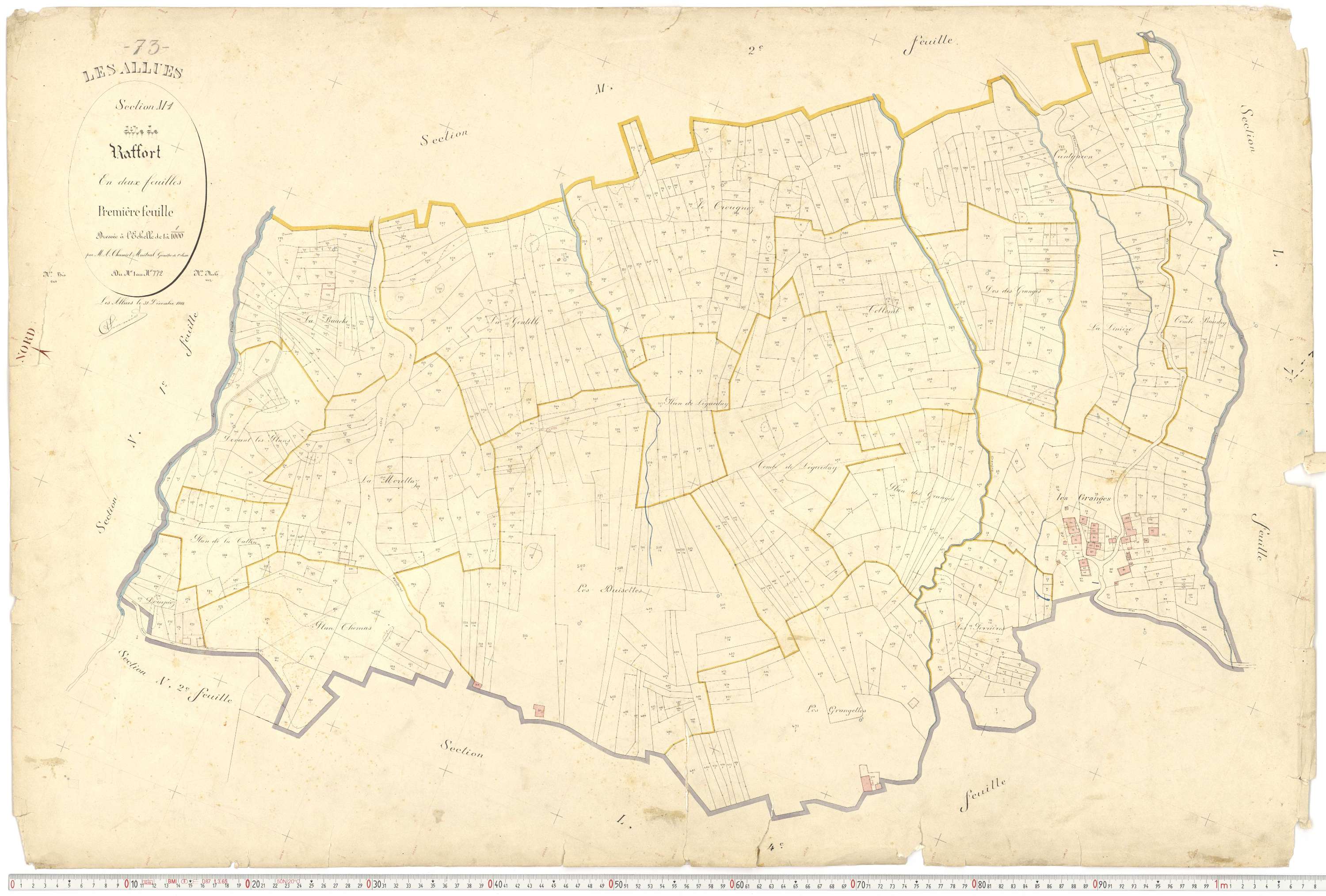 Allues - Plans cadastraux du premier cadastre français.