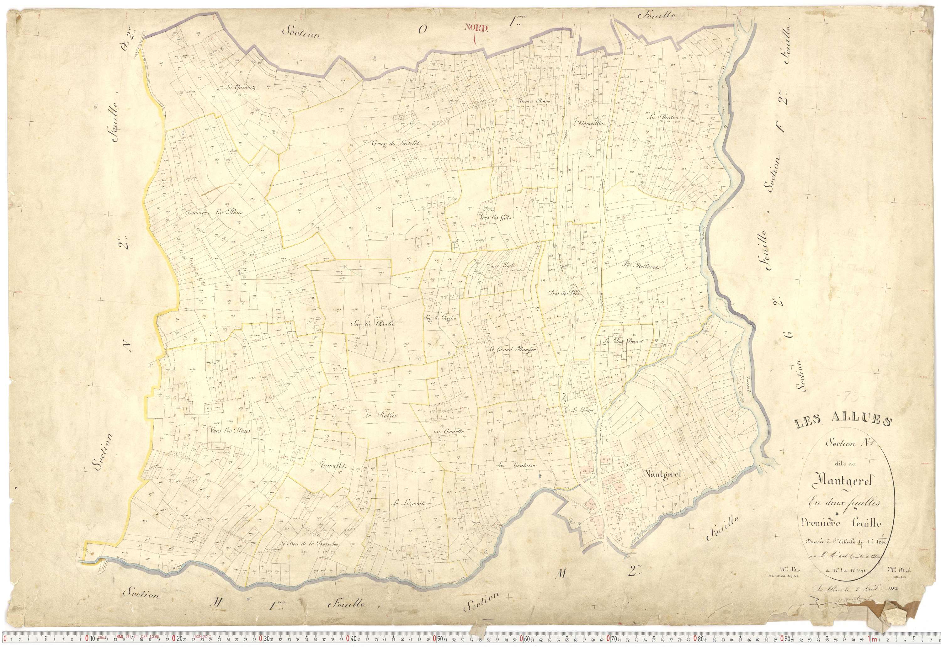 Allues - Plans cadastraux du premier cadastre français.