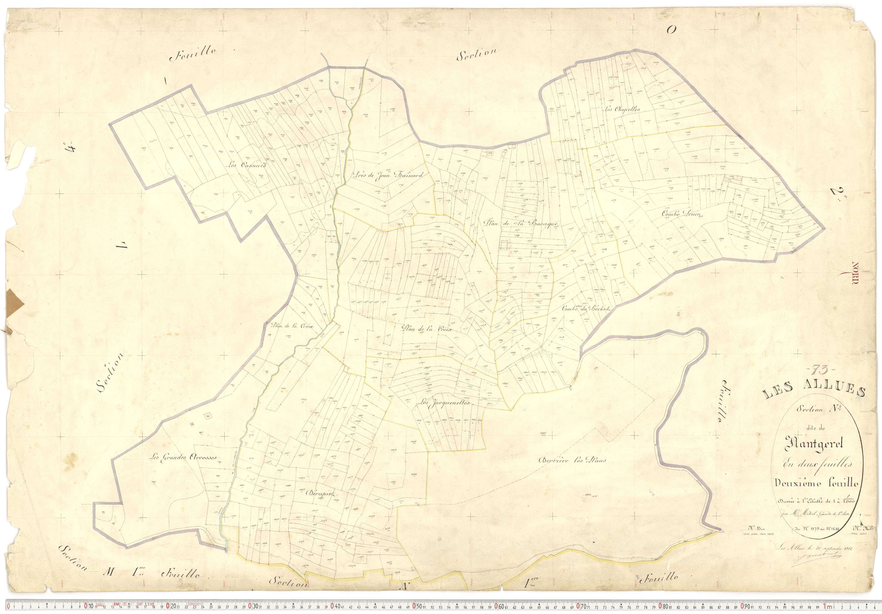 Allues - Plans cadastraux du premier cadastre français.