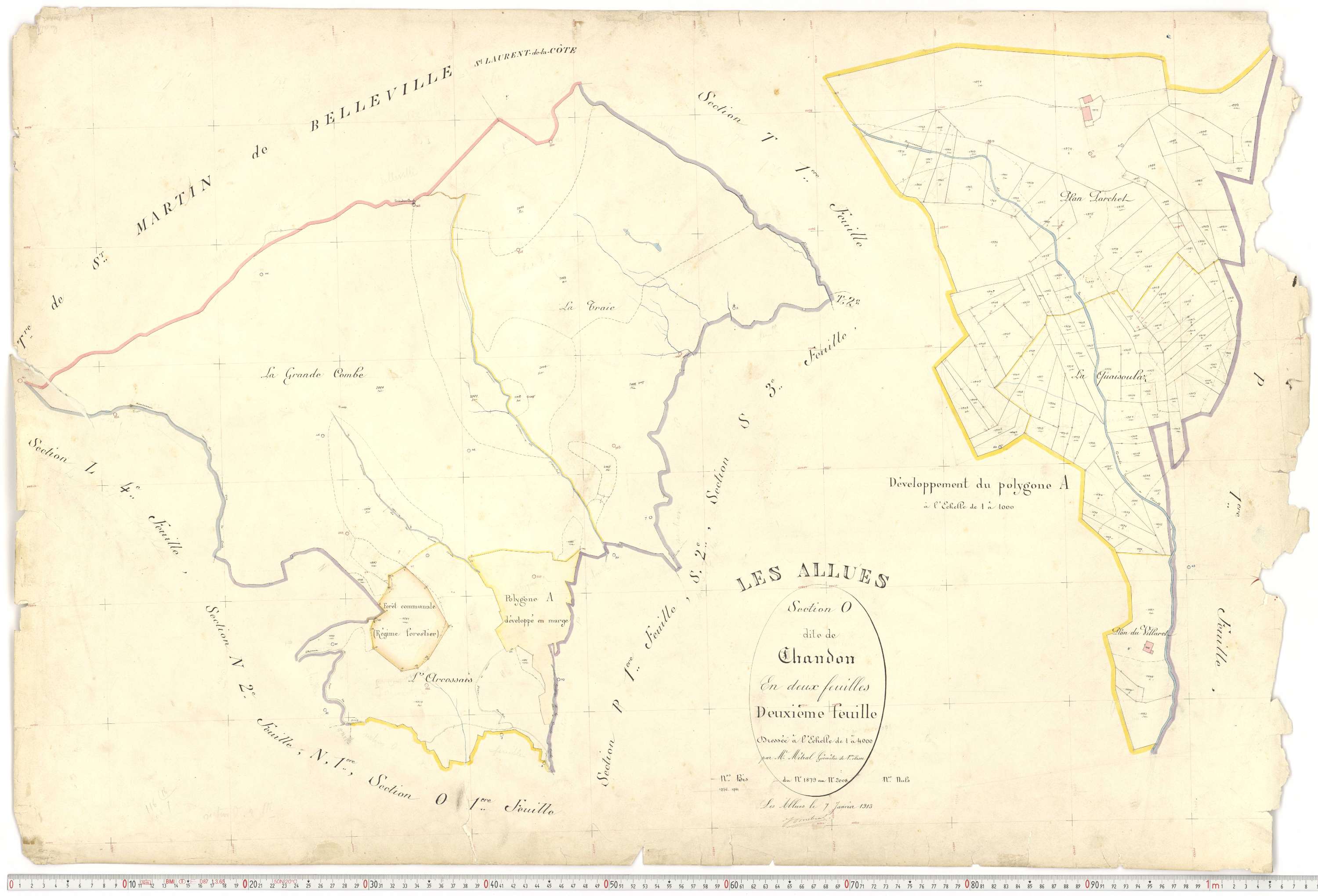 Allues - Plans cadastraux du premier cadastre français.