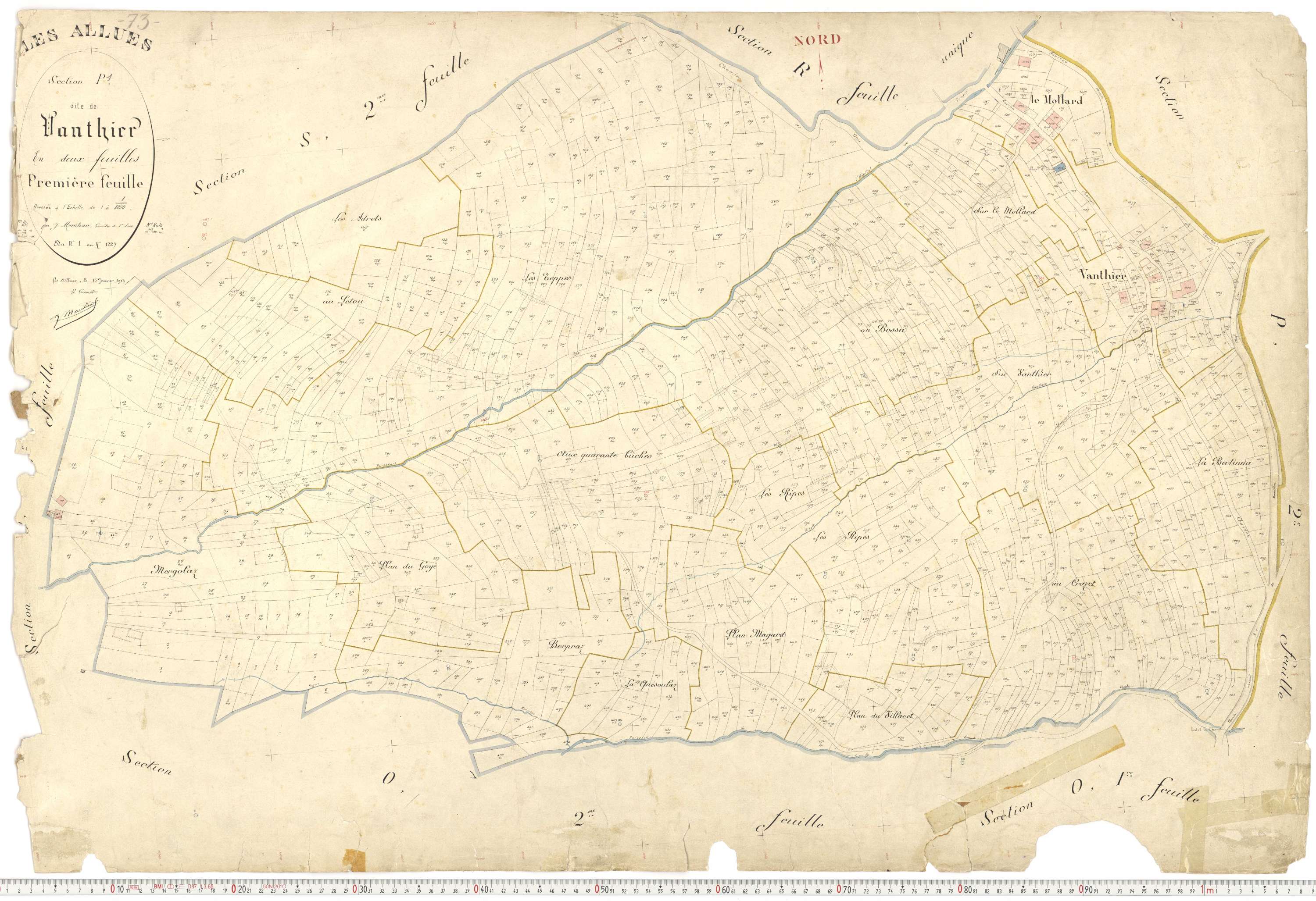 Allues - Plans cadastraux du premier cadastre français.