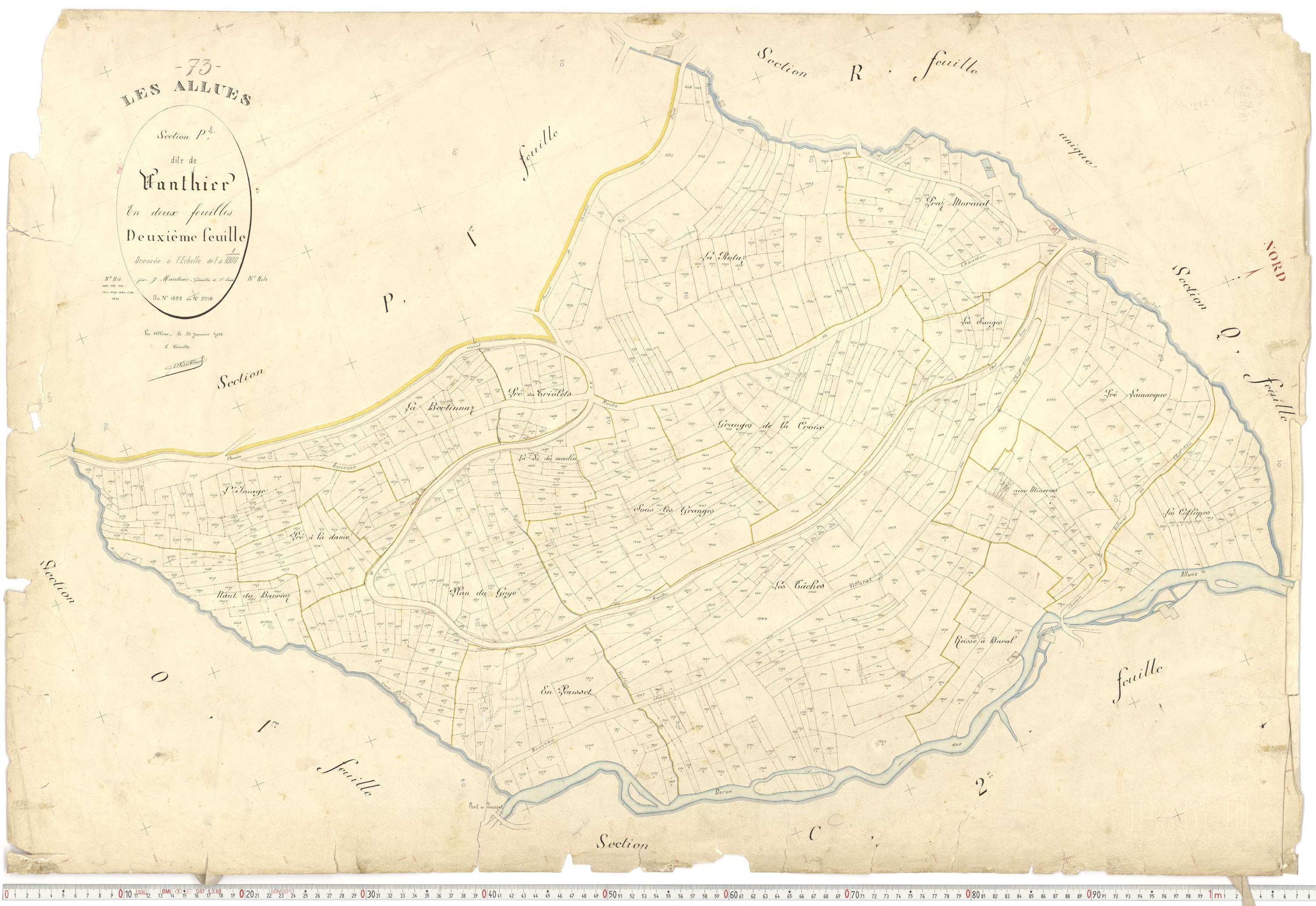 Allues - Plans cadastraux du premier cadastre français.
