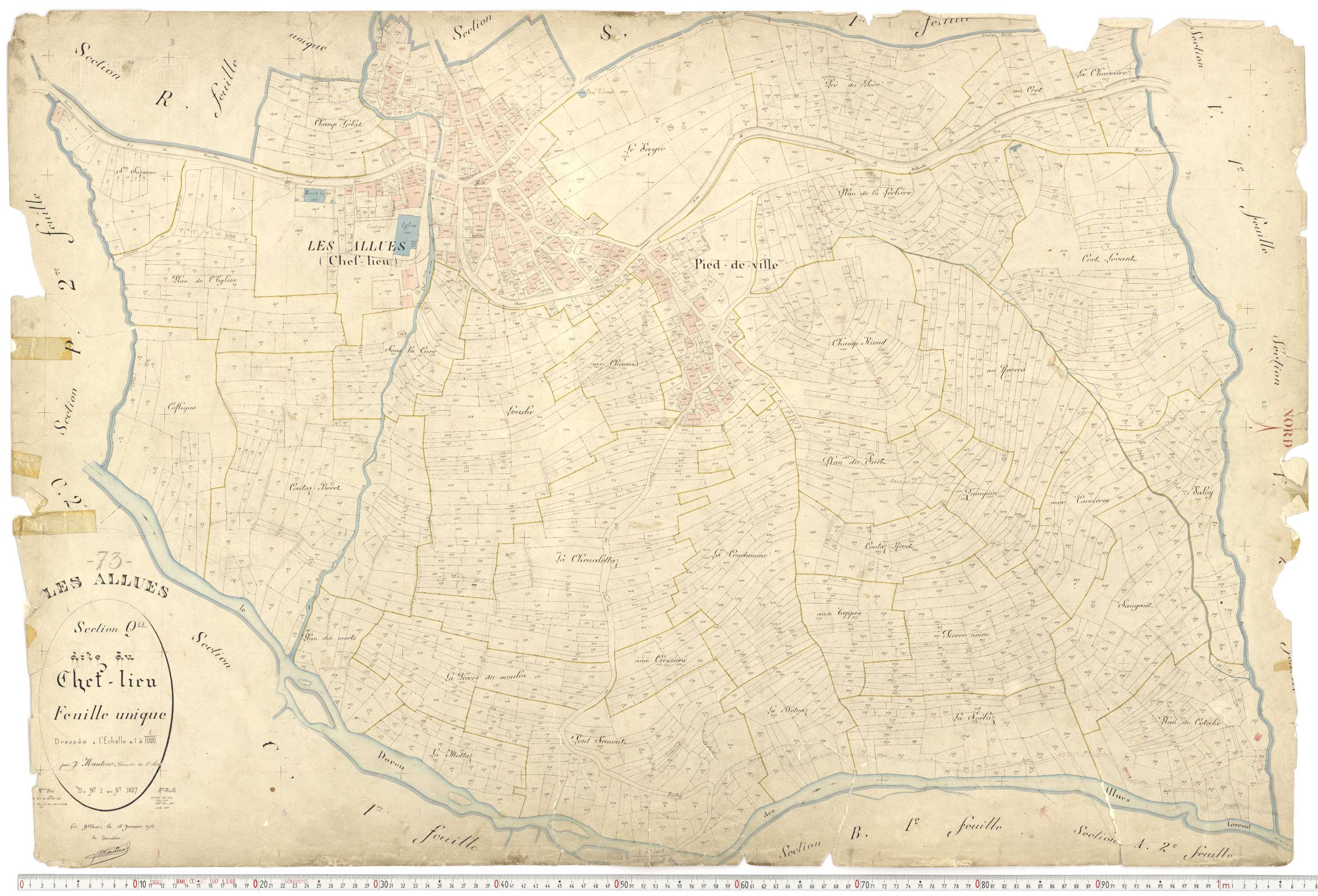 Allues - Plans cadastraux du premier cadastre français.