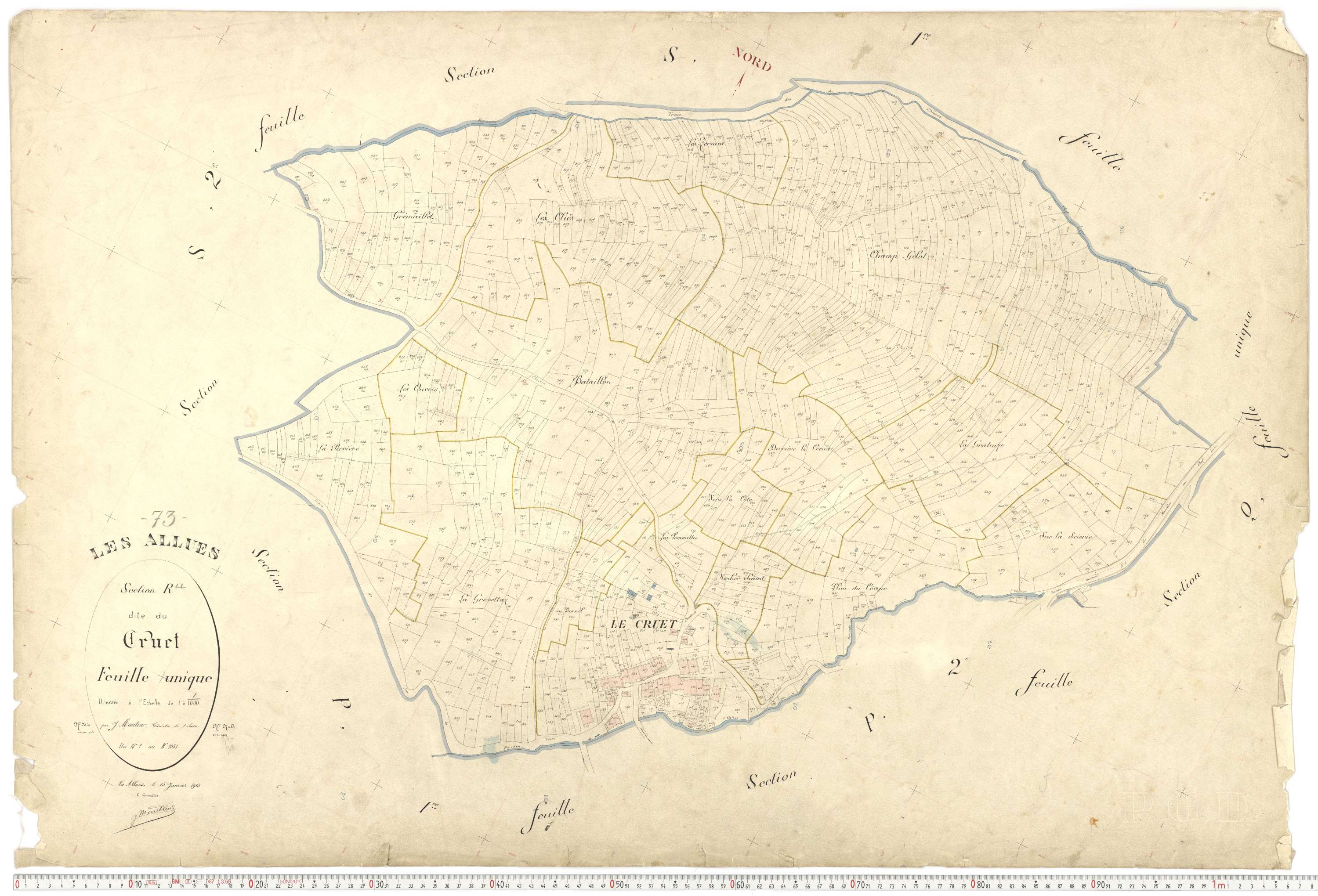 Allues - Plans cadastraux du premier cadastre français.