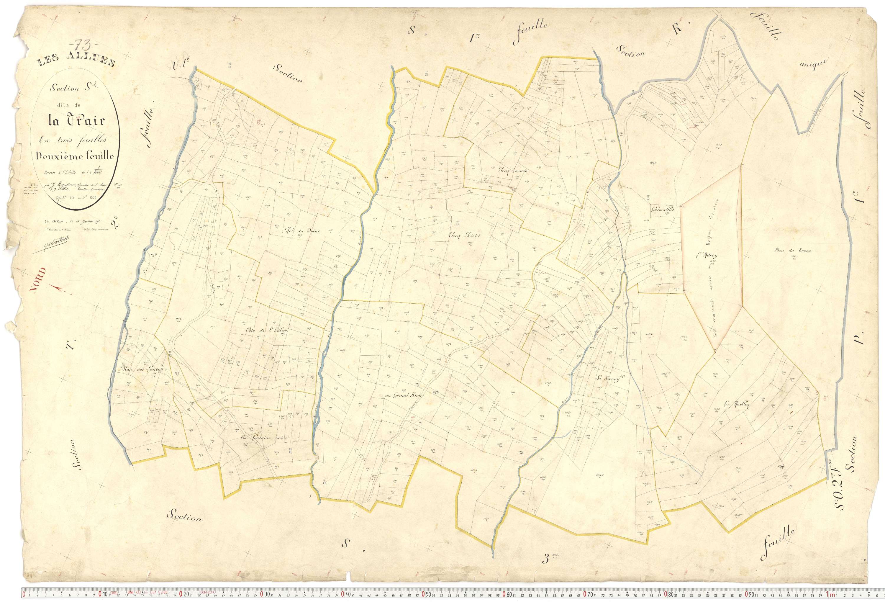Allues - Plans cadastraux du premier cadastre français.