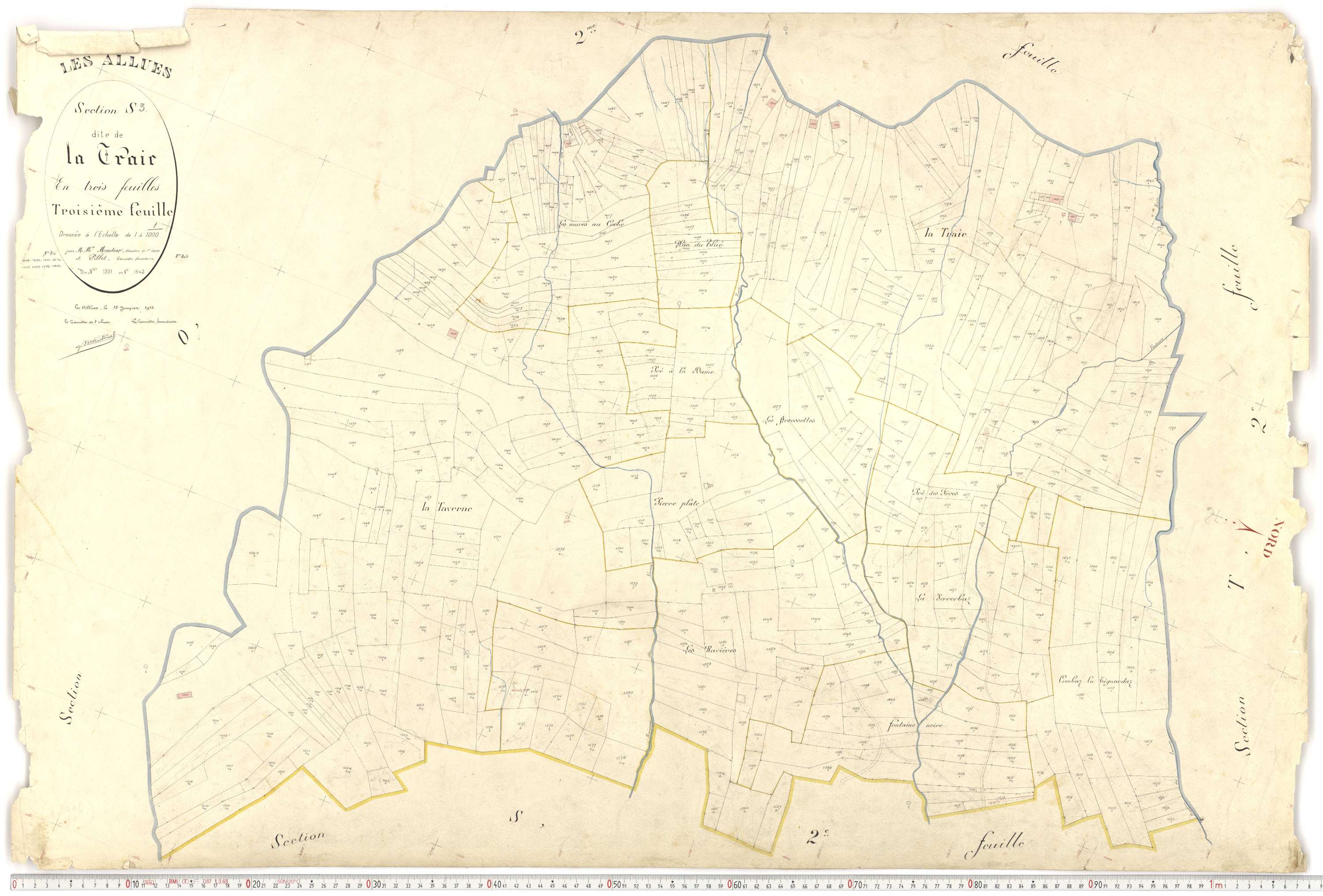 Allues - Plans cadastraux du premier cadastre français.