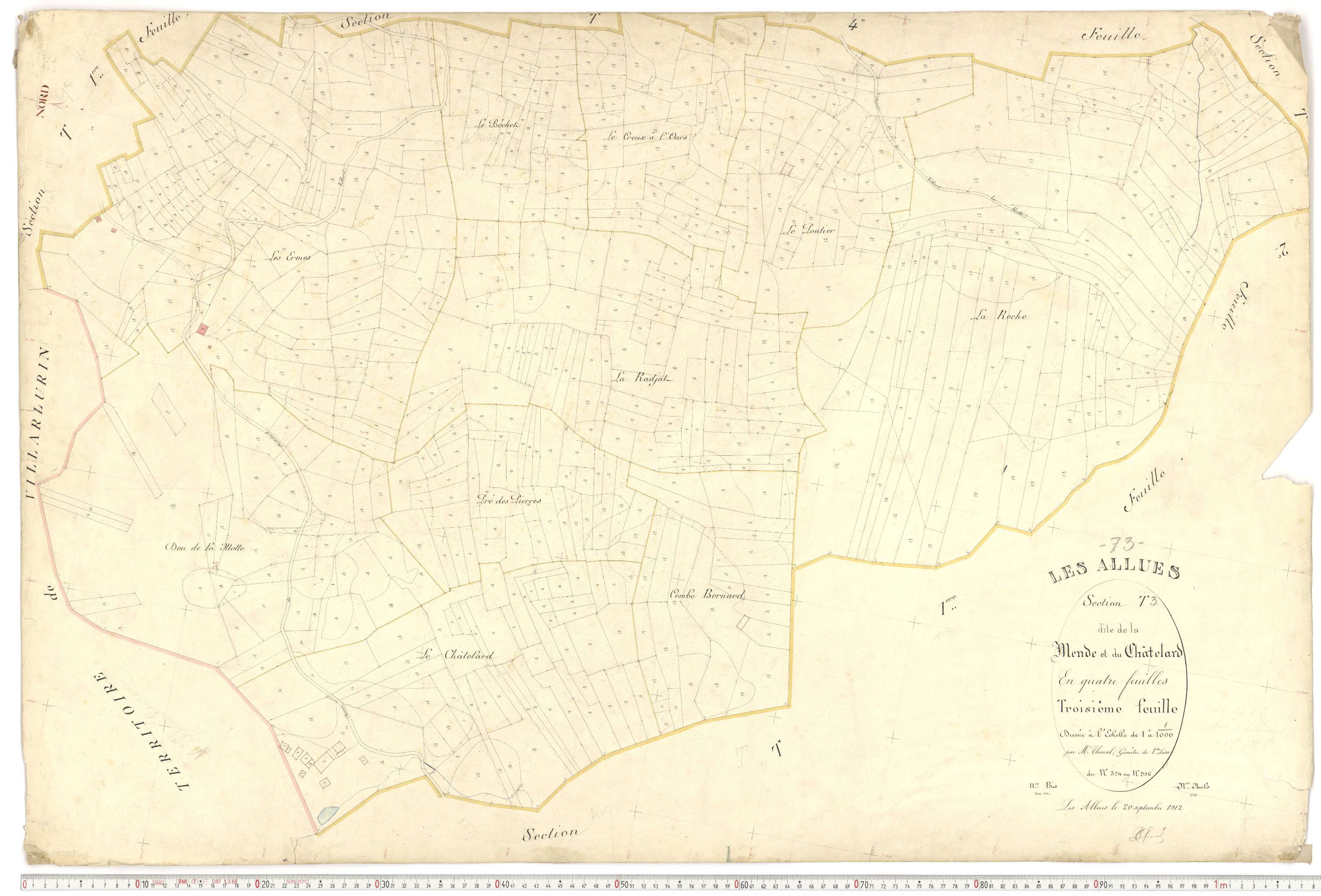 Allues - Plans cadastraux du premier cadastre français.