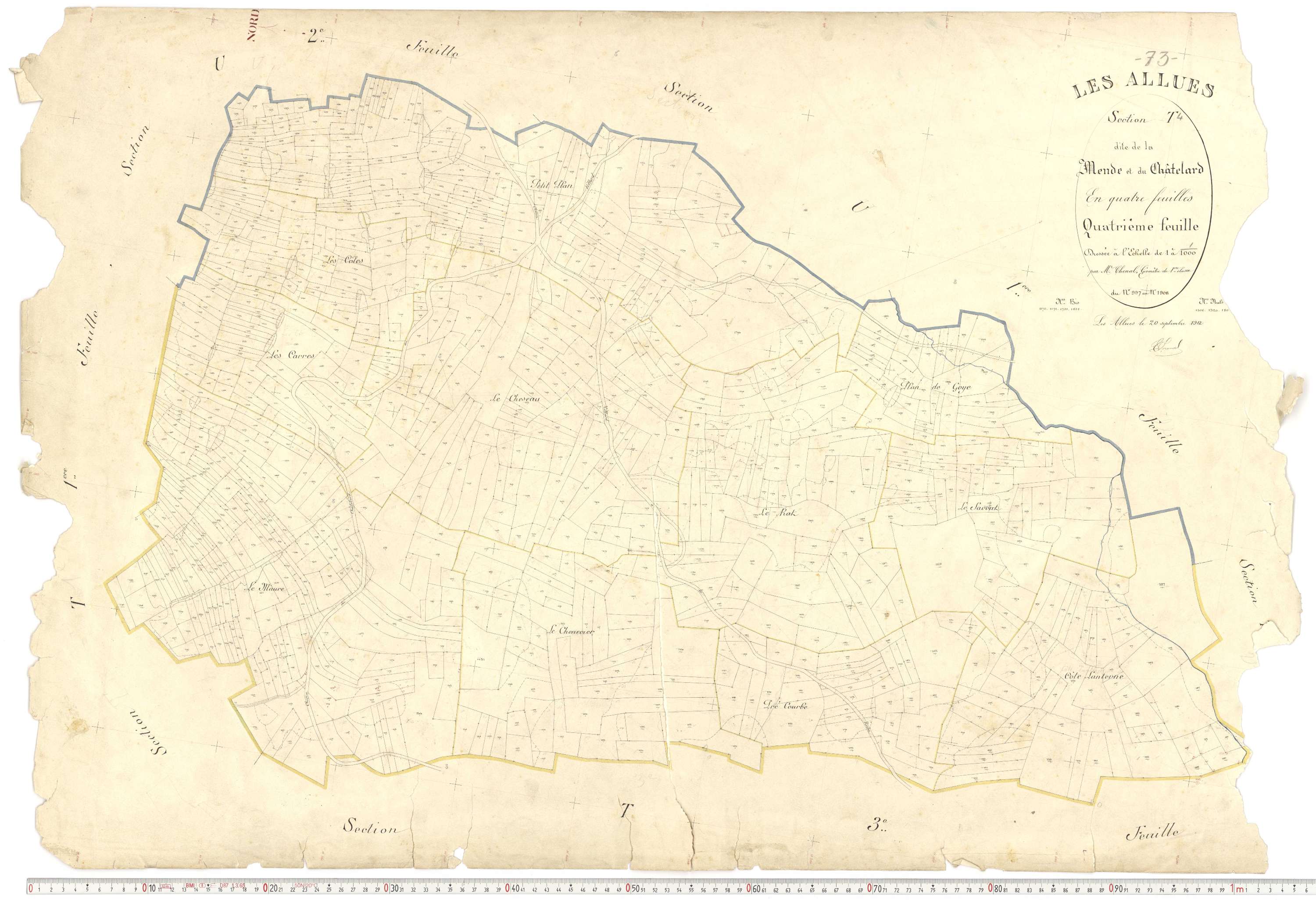 Allues - Plans cadastraux du premier cadastre français.