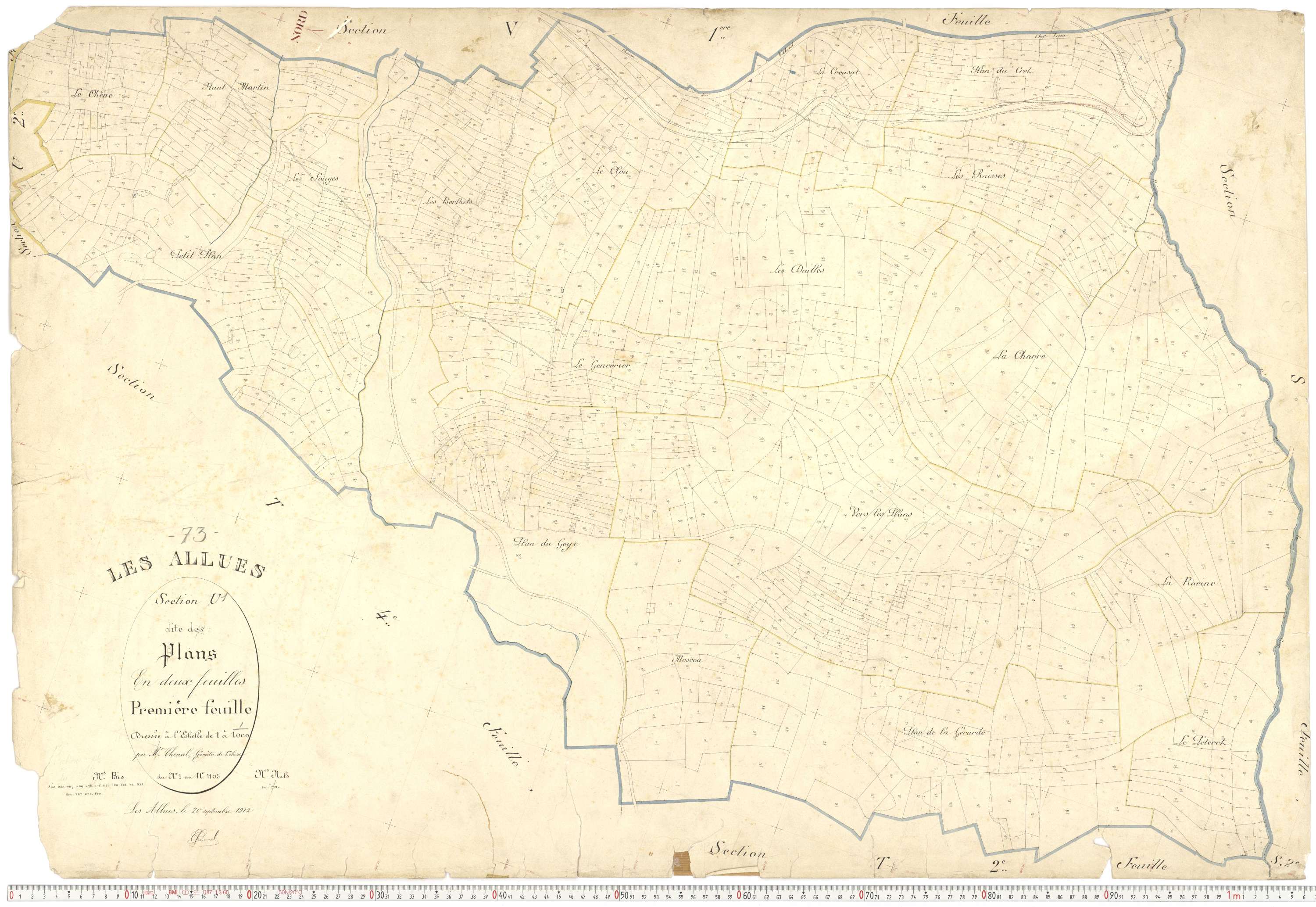 Allues - Plans cadastraux du premier cadastre français.