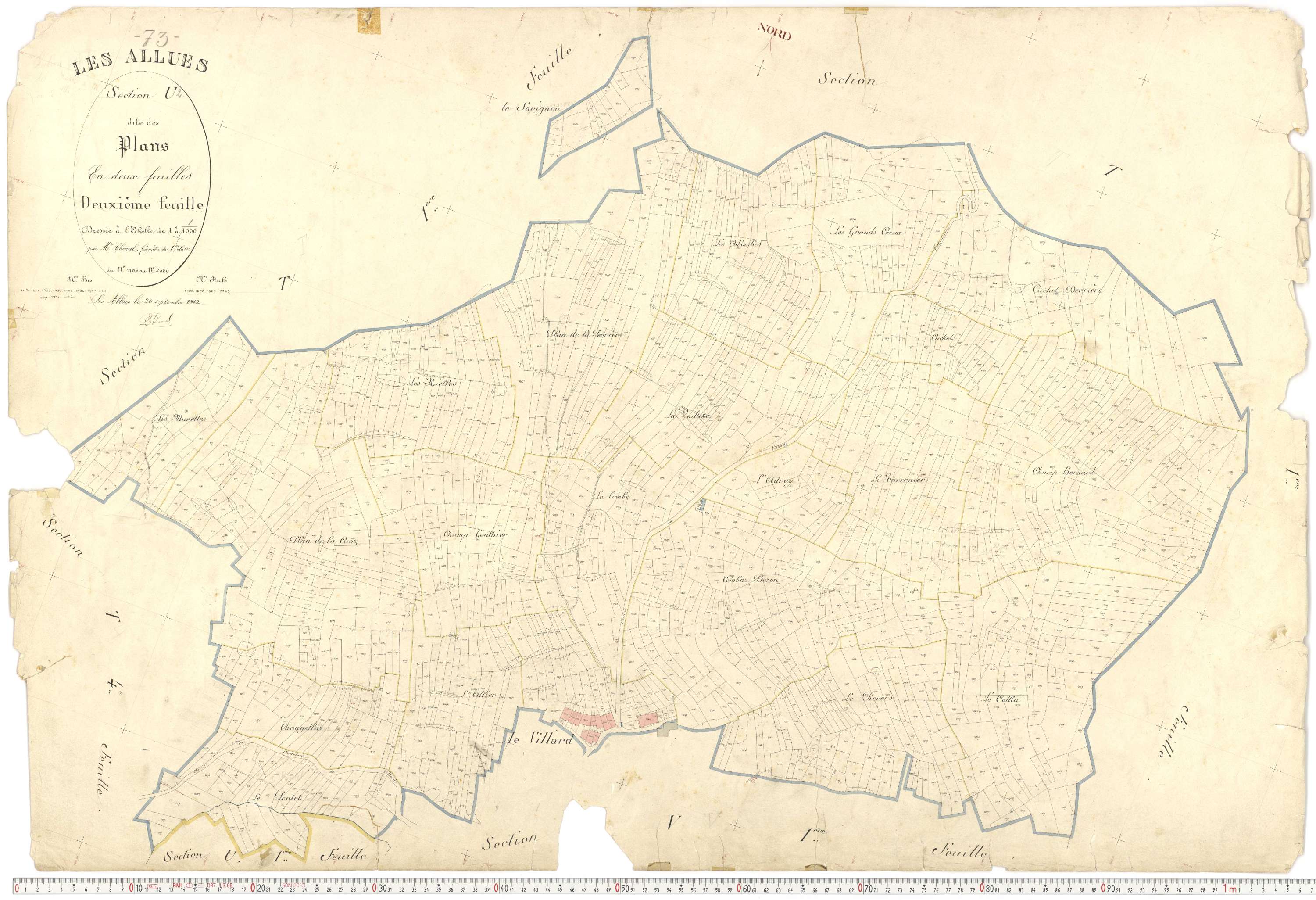 Allues - Plans cadastraux du premier cadastre français.
