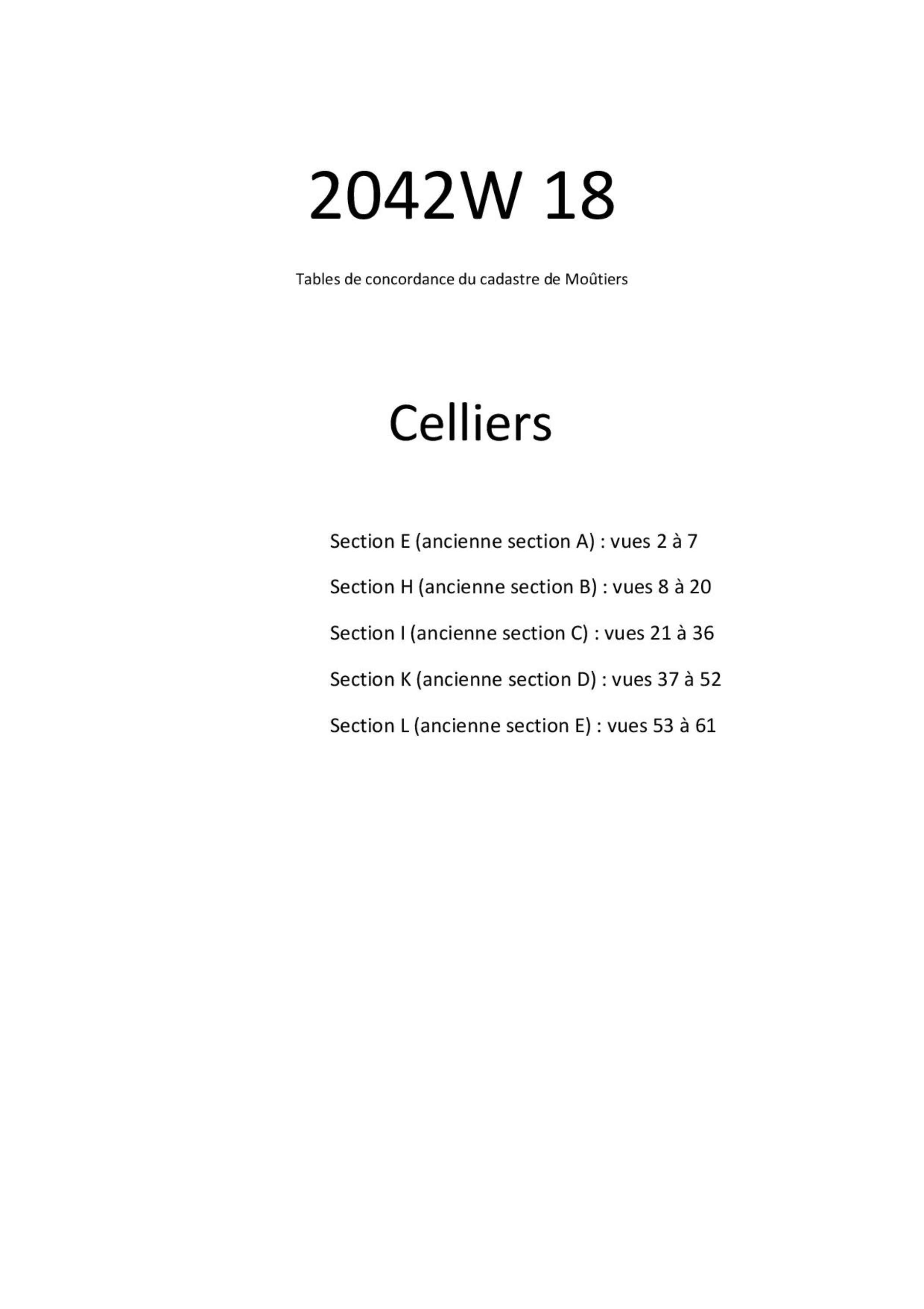 Allues - Tables de concordances - Commune de Celliers