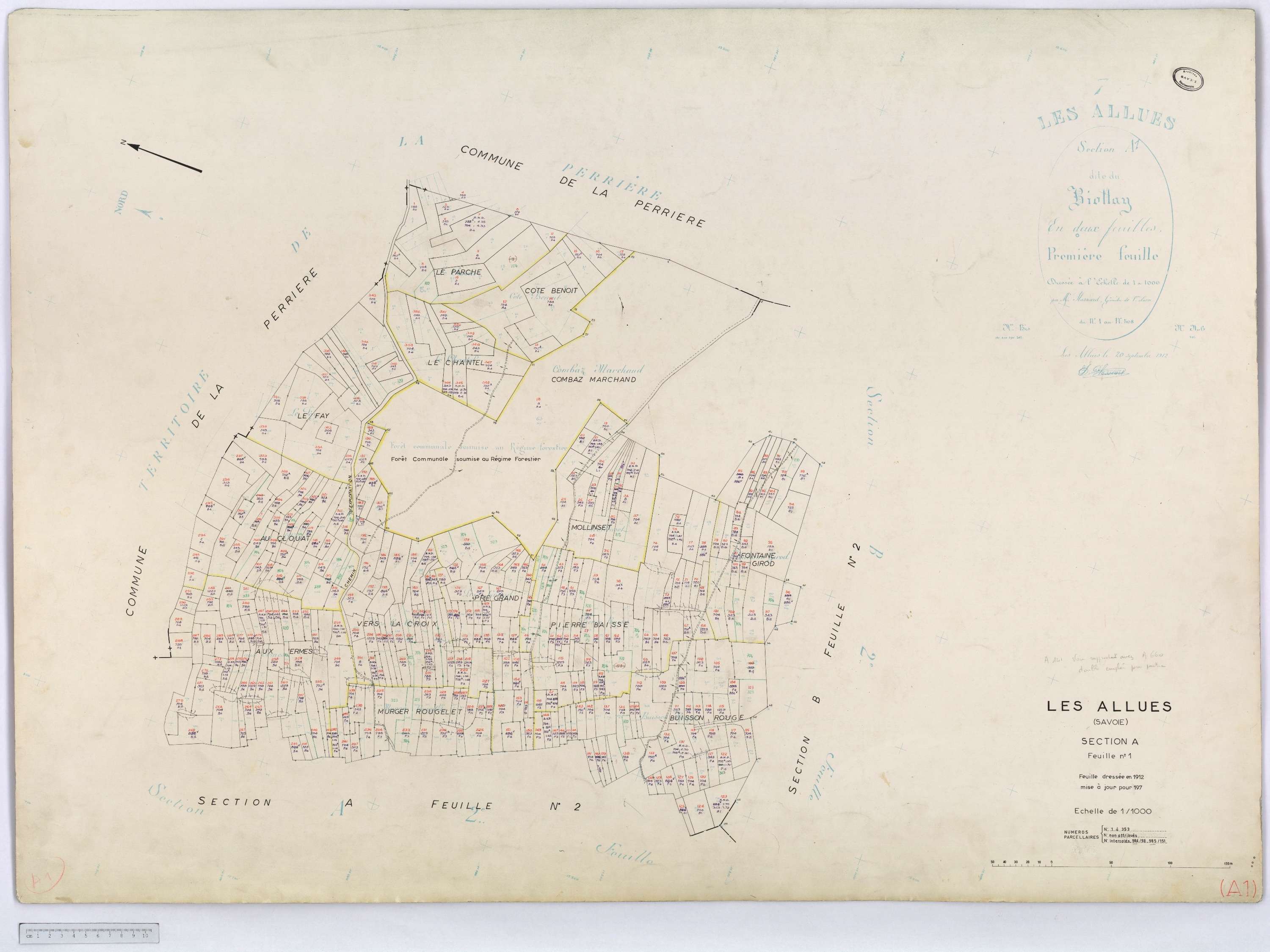 Allues - Cadastre rénové, version définitive, section A à L (s.d.).