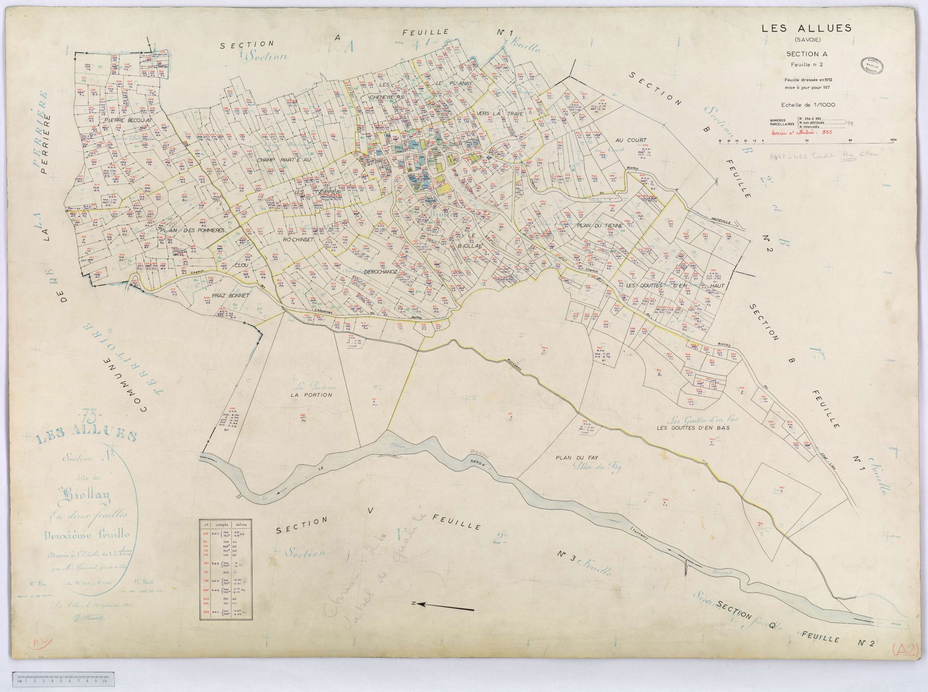 Allues - Cadastre rénové, version définitive, section A à L (s.d.).