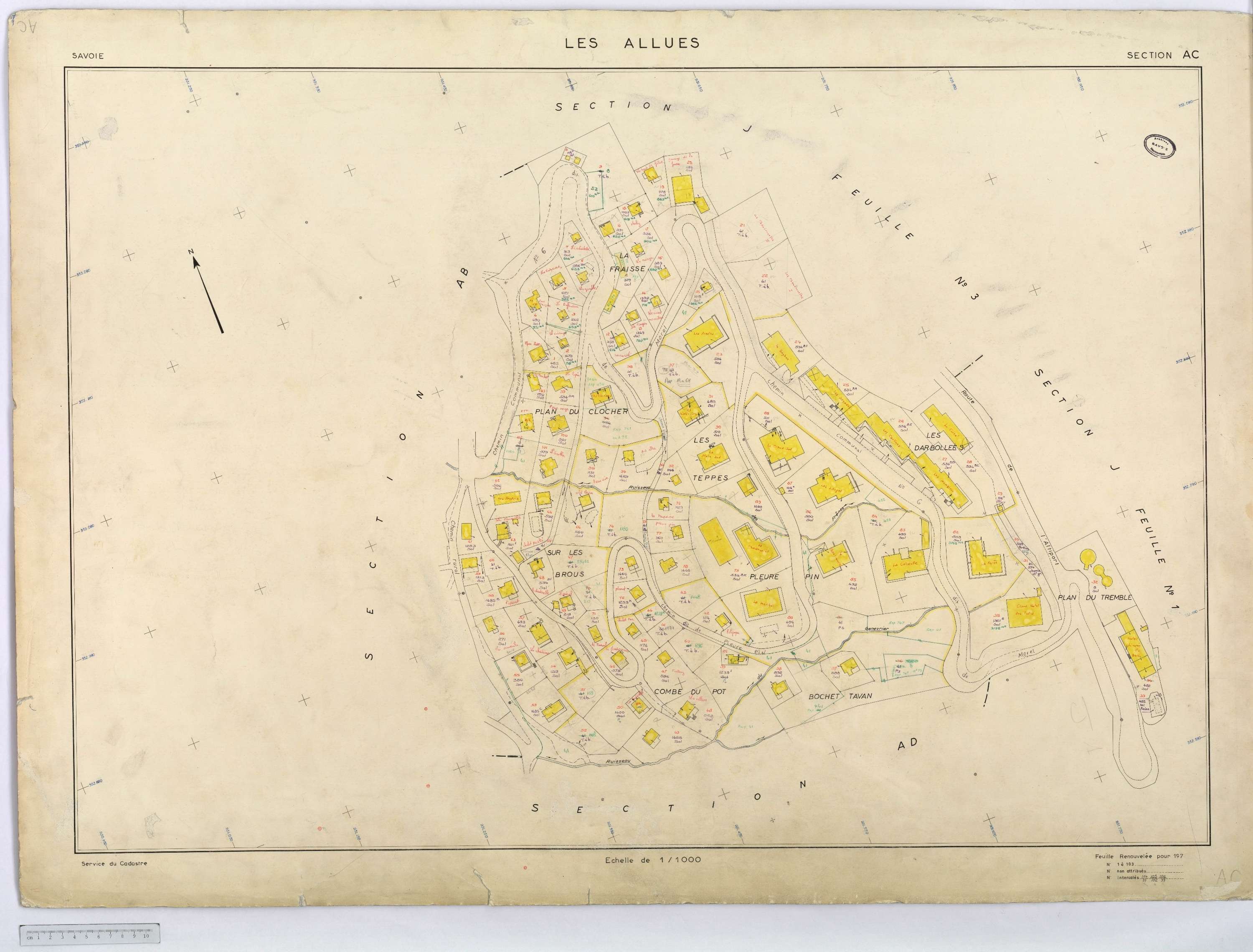 Allues - Cadastre rénové, version définitive, section A à L (s.d.).