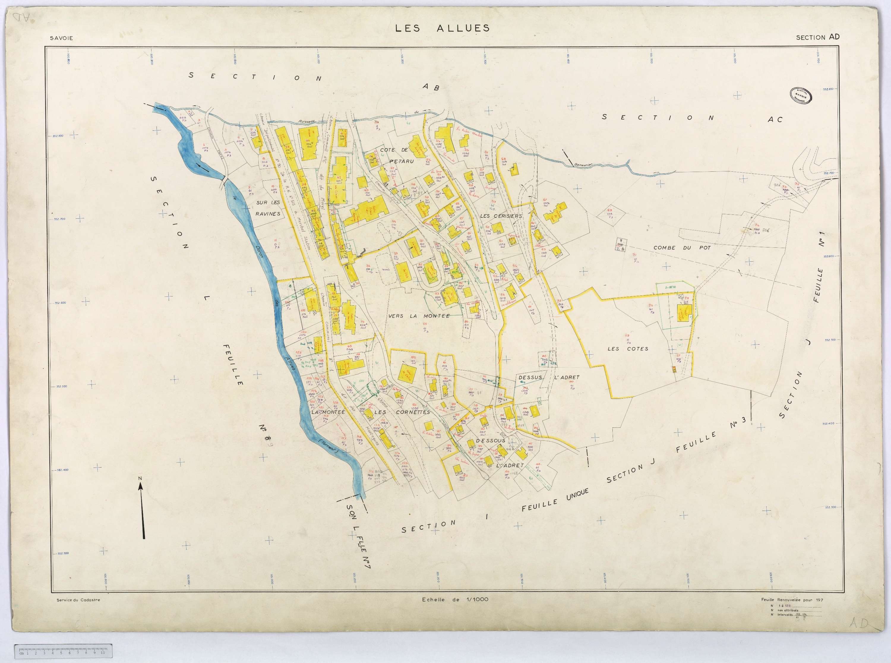 Allues - Cadastre rénové, version définitive, section A à L (s.d.).