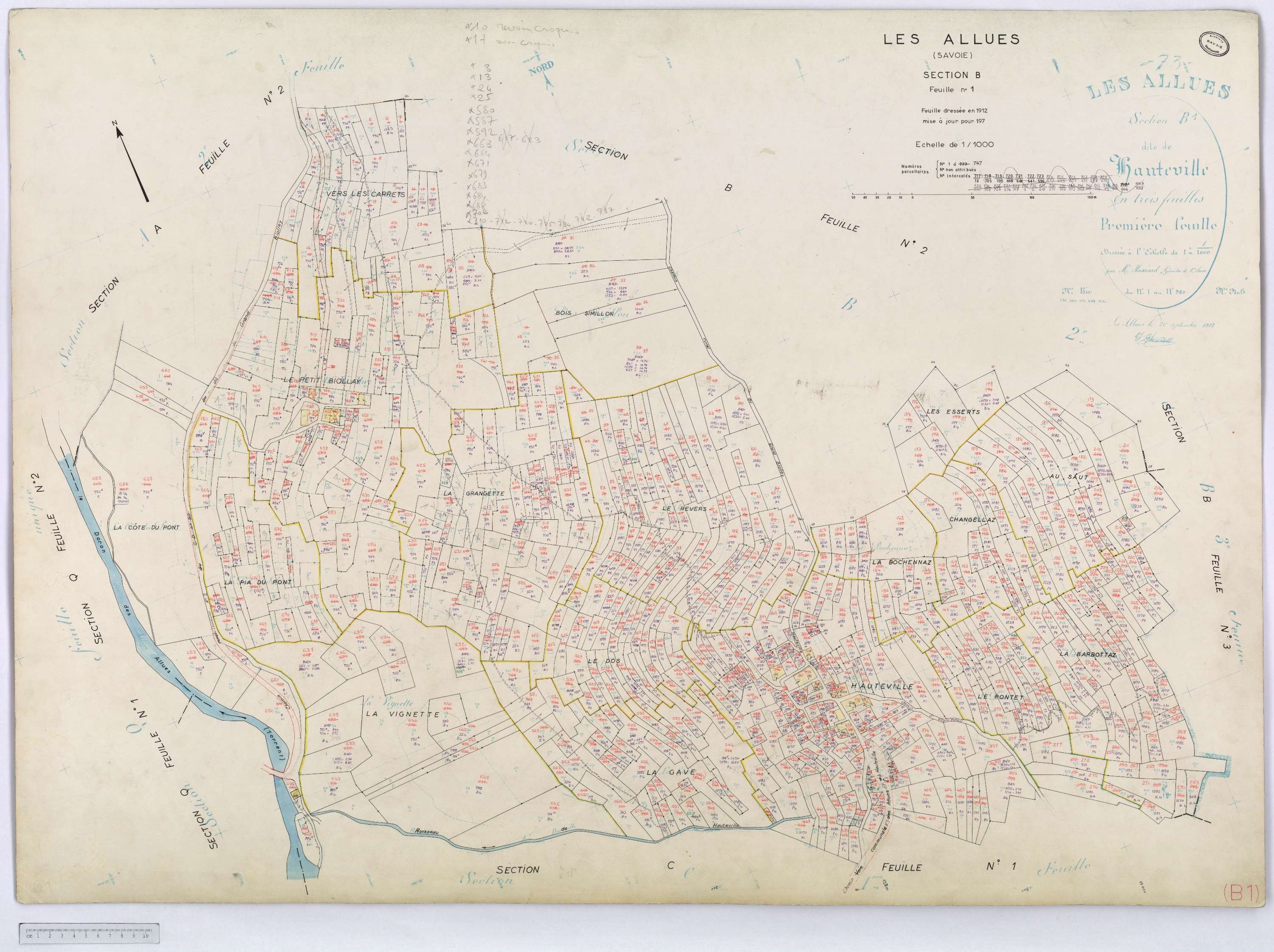 Allues - Cadastre rénové, version définitive, section A à L (s.d.).