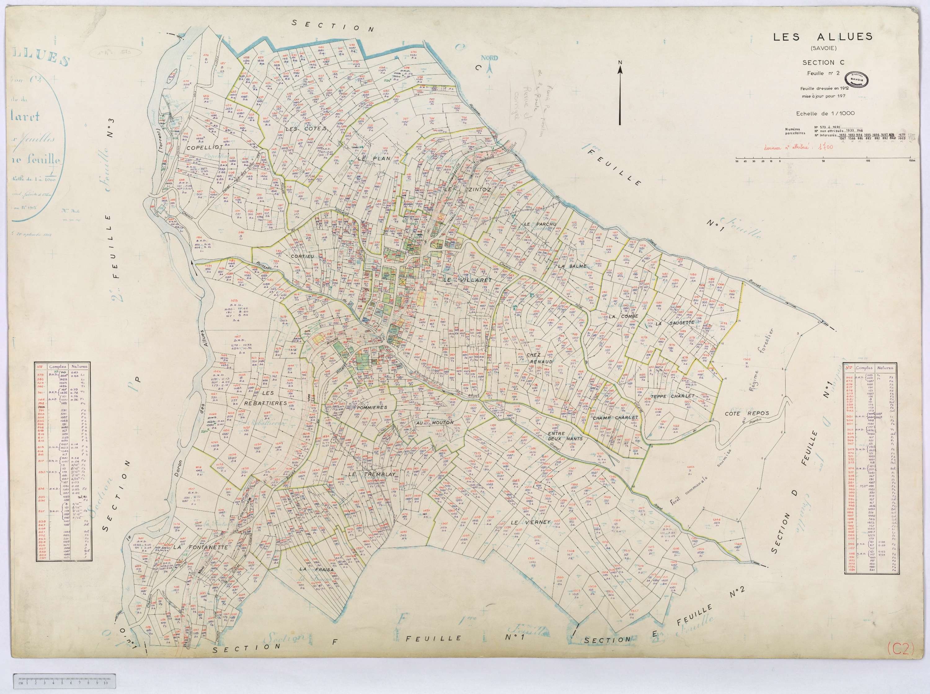 Allues - Cadastre rénové, version définitive, section A à L (s.d.).